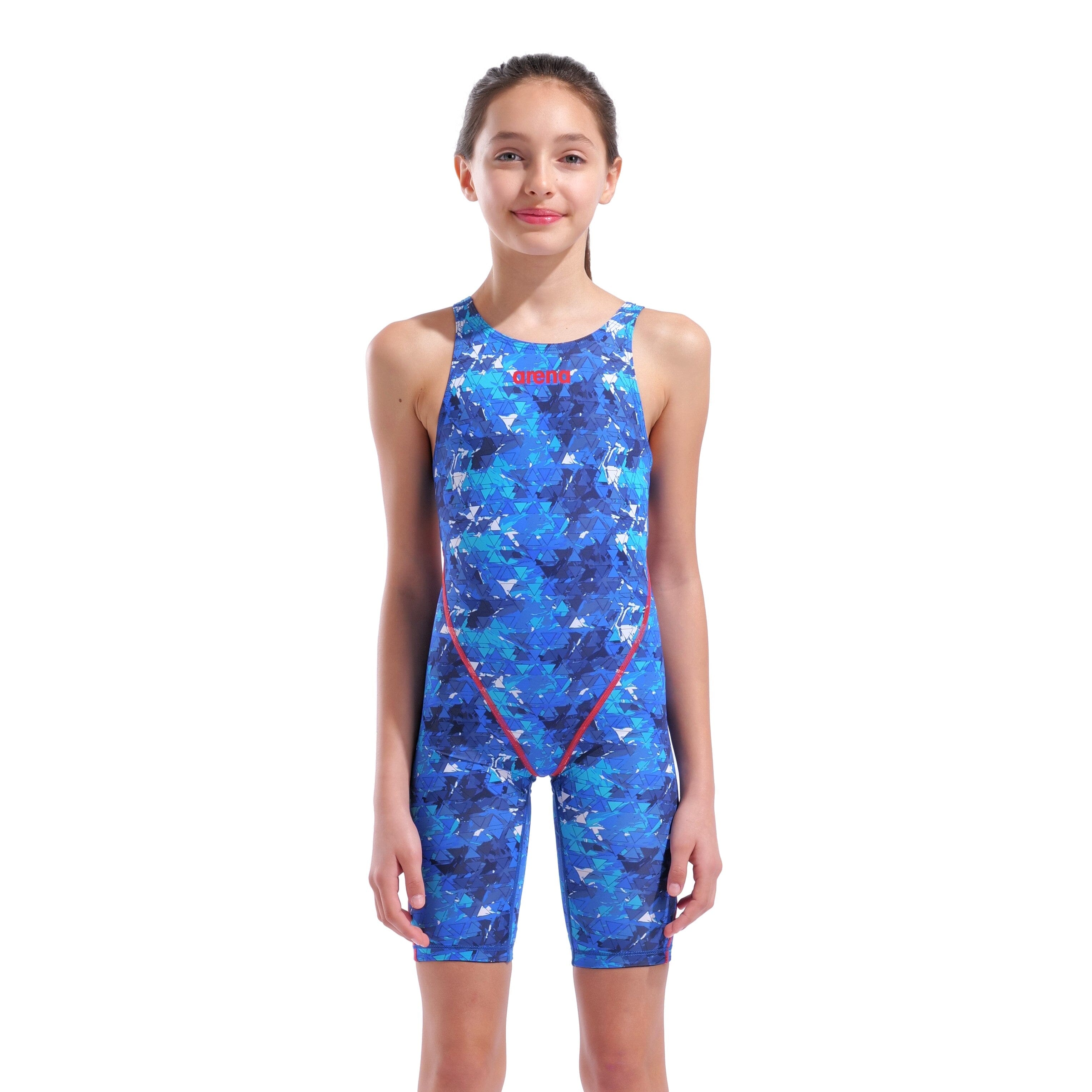 Arena Powerskin ST NEXT Girls Kneeskin Limited Edition Splashy/Multi - High Performance Competitive Swimwear for Girls - Perfect for Swim Meets, Training & Water Sports
