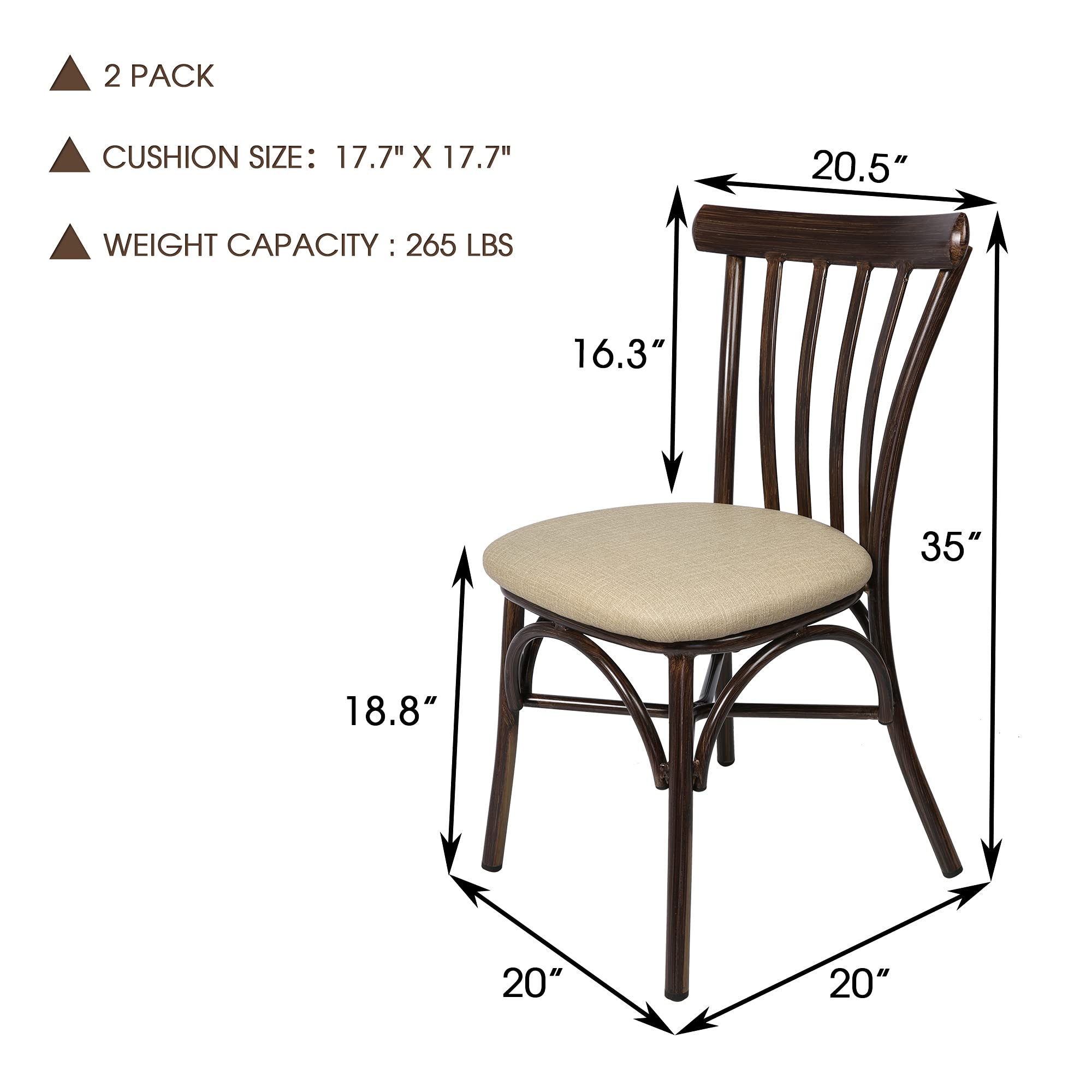 Modern Dining Chair Set of 2 - PU Leather Upholstered High Back Kitchen Chairs with Sturdy Aluminum Frame for Indoor/Outdoor Use (Sand Beige) - Perfect for Dining Room, Kitchen, Patio, and Restaurant Seating