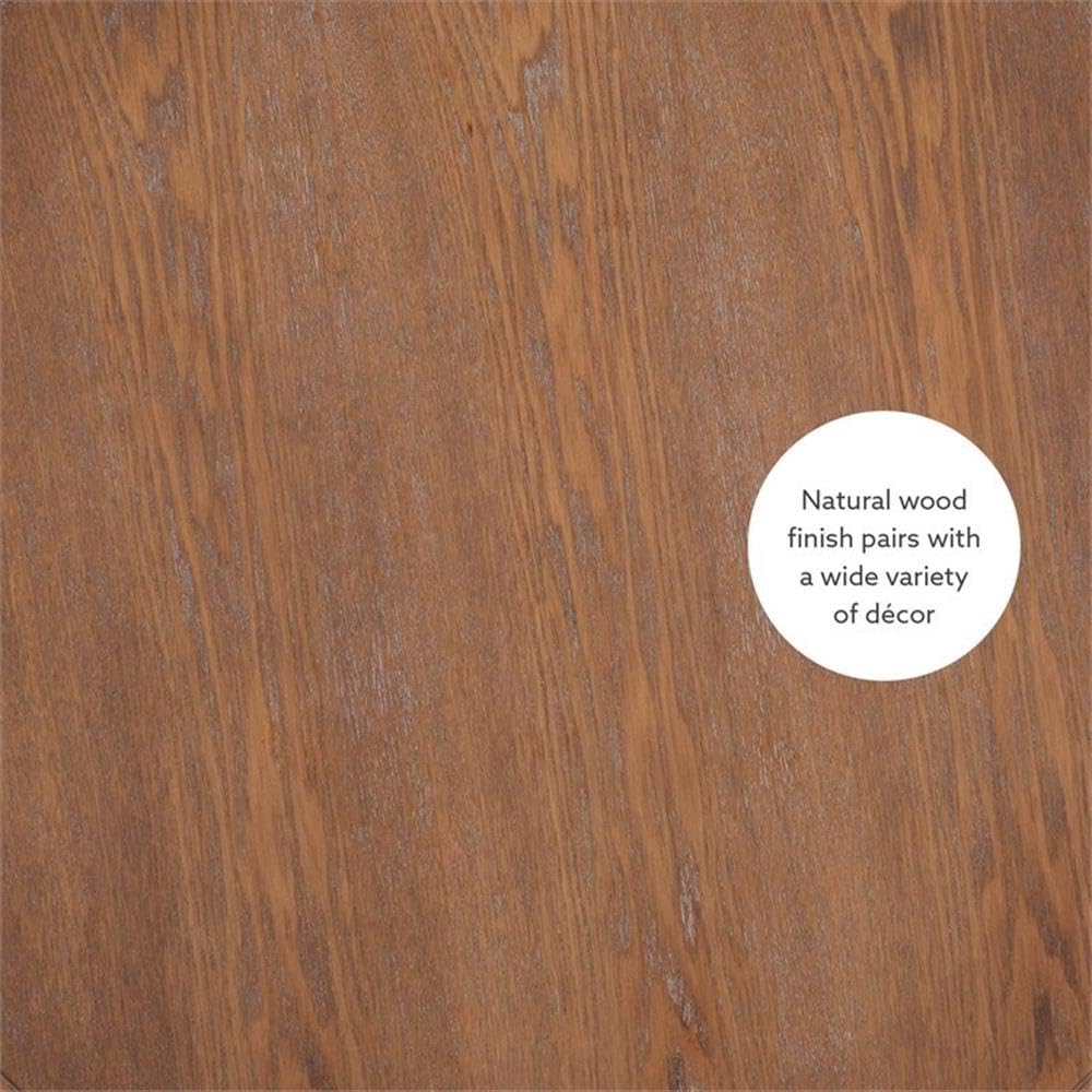 Powell Furniture Linon Aspen Round Wood Accent Table - Natural Finish Side Table for Living Room, Bedroom & Office Decor