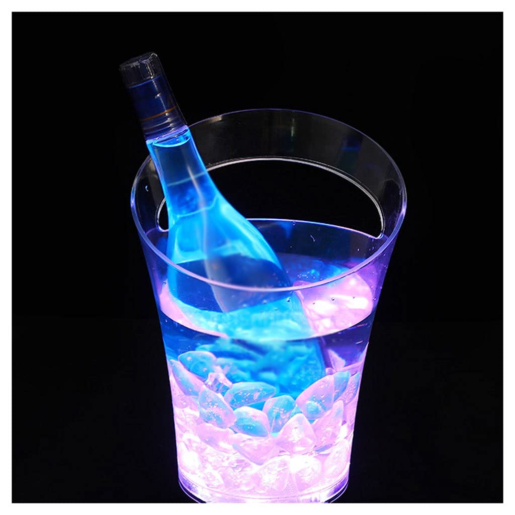 LED Glow Ice Bucket with USB Charging - Champagne & Beer Cooler for KTV, Bar, Party - White & Colorful Light Modes - Perfect for Nightclubs, Home Gatherings, and Outdoor Events (Color: B)