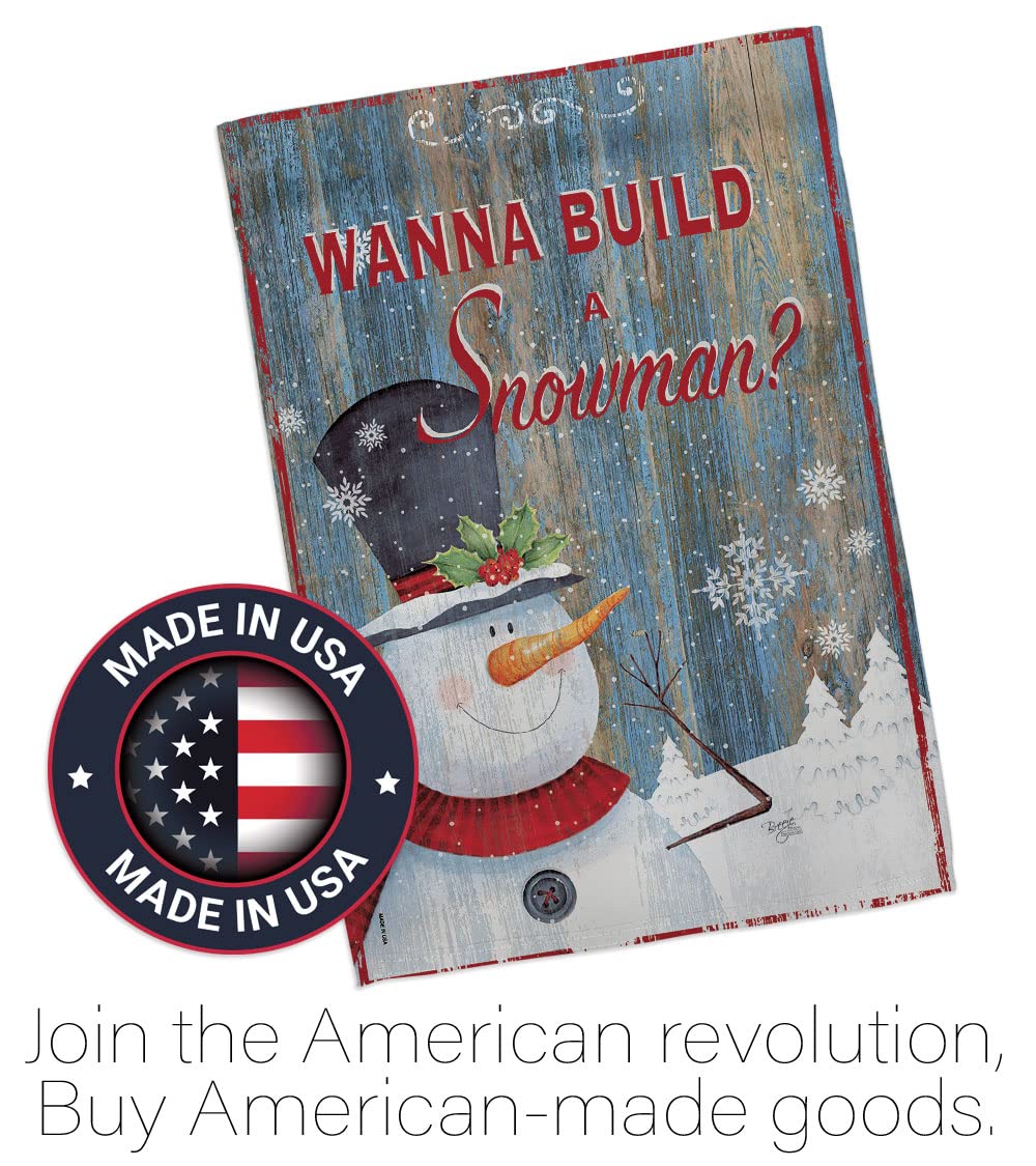 Snowman Winter Christmas Banner - 13x18.5in Garden Flag Set for Holiday Decor