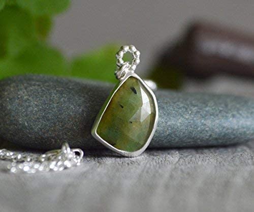 Apple Green Rose Cut Emerald Necklace - May Birthstone Jewelry, Large Emerald Pendant for Women | Perfect Gift for Mother's Day, Anniversary & Special Occasions