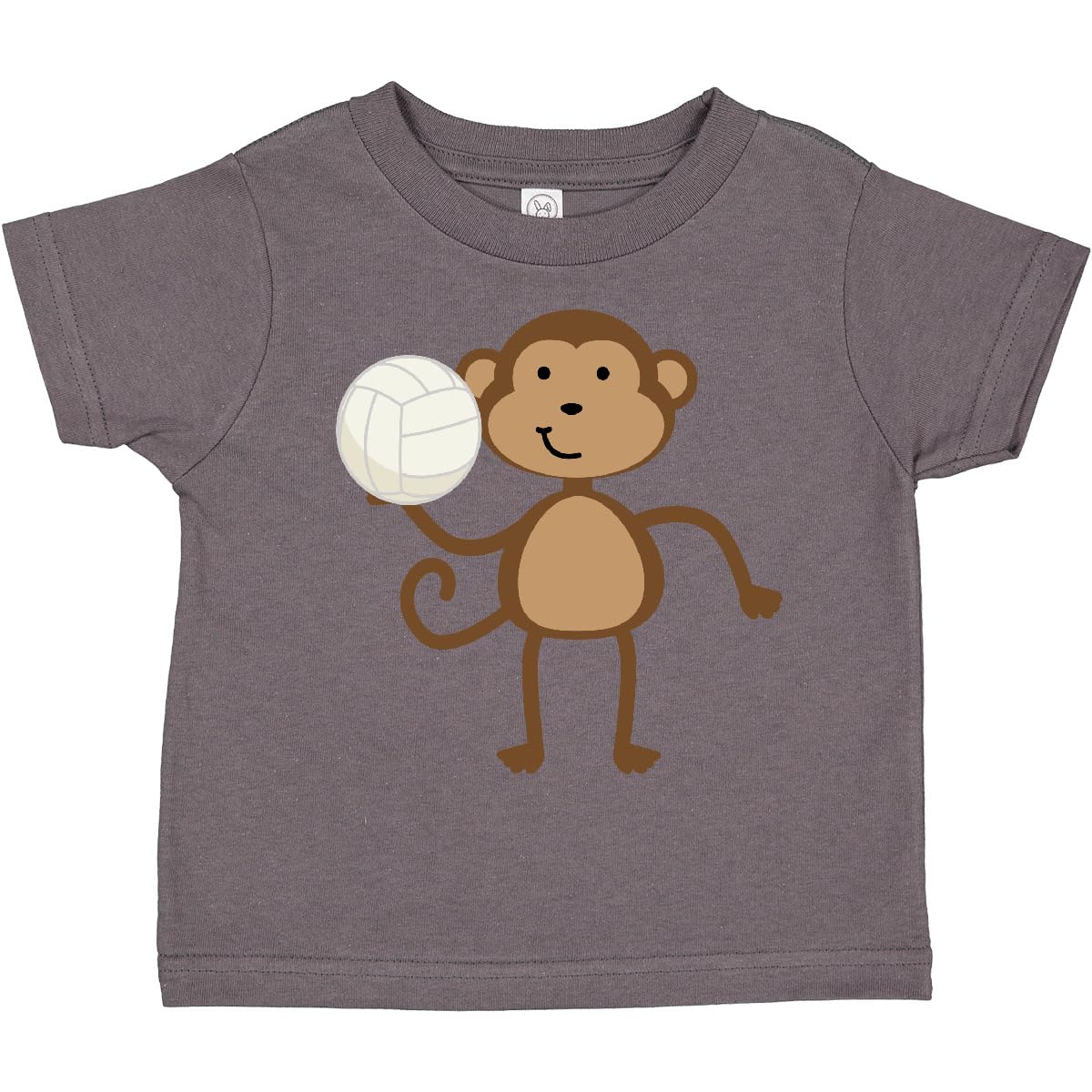 Inktastic Volleyball Monkey Boy Toddler T-Shirt - Cute Graphic Tee for Boys, Soft Cotton Playwear for Toddler Sports & Outdoor Activities