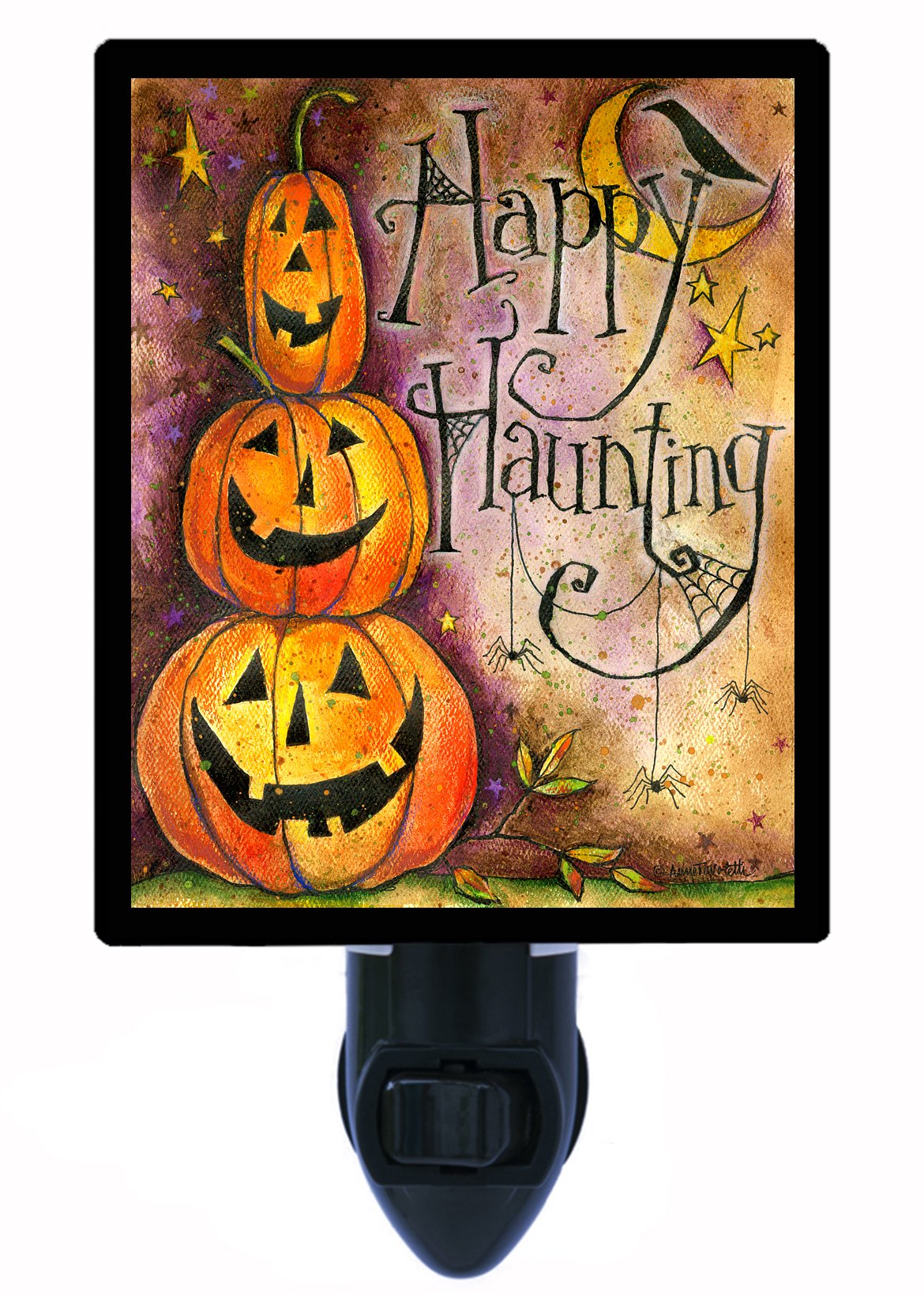 Happy Haunting Halloween LED Night Light with Pumpkin Design - Spooky Decor for Bedroom, Party, and Outdoor Halloween Displays