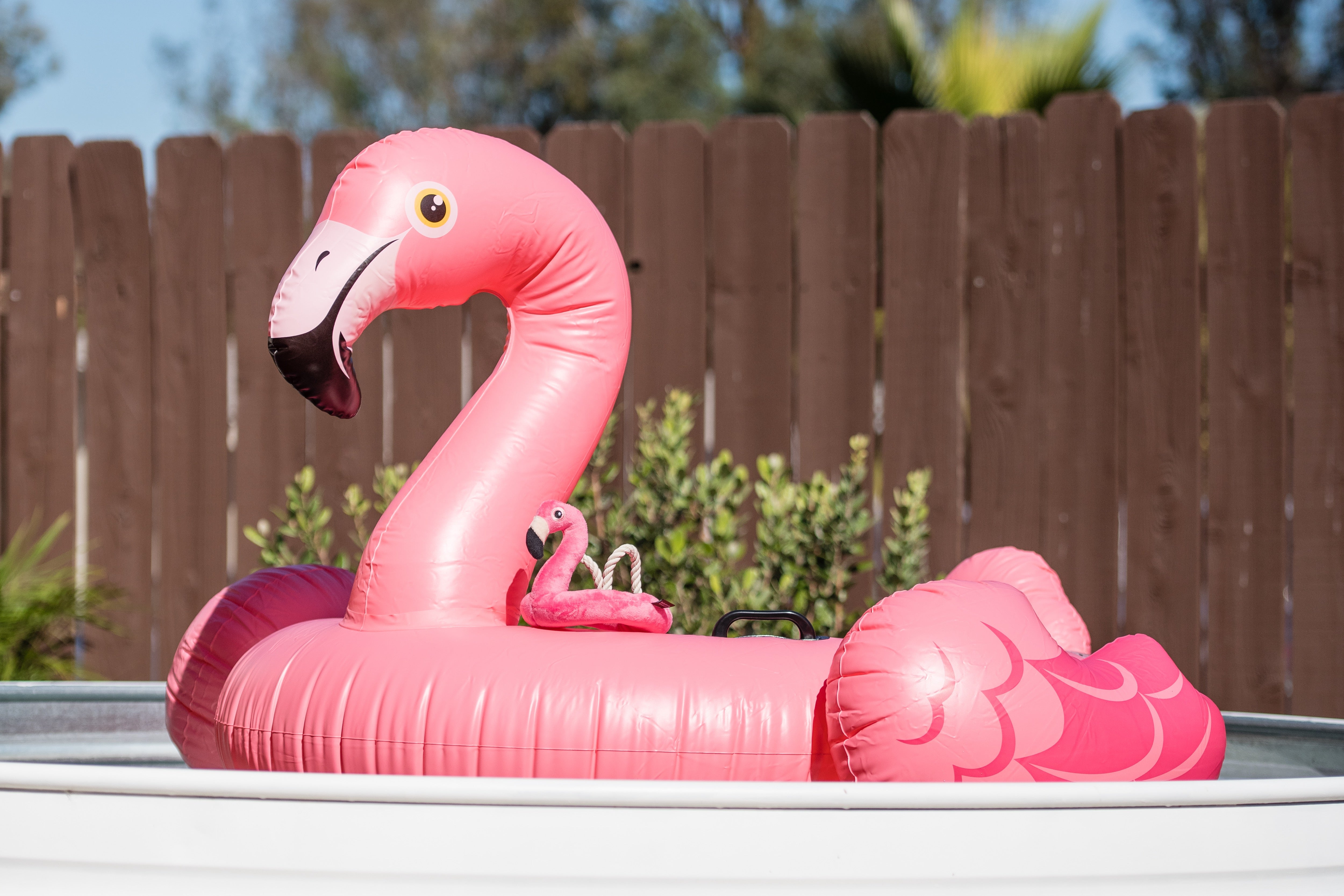 Floating Flamenco Dog Toy Plush - Tropical Paradise™ by Pet P.L.A.Y. | Durable Chew Toy for Pool, Beach & Water Play | Fun Bath Time Floating Toy for Dogs