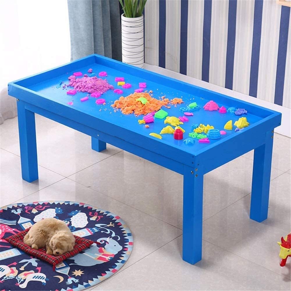 5-in-1 Kids Activity Play Table with Building Blocks - Large Multi-Functional Toy Set for Indoor & Outdoor Play (100x60x52cm) - Includes Storage Bin for Easy Cleanup - Perfect for Preschool Learning, Water Play & Creative Construction - Blue/Pink/Yellow Options