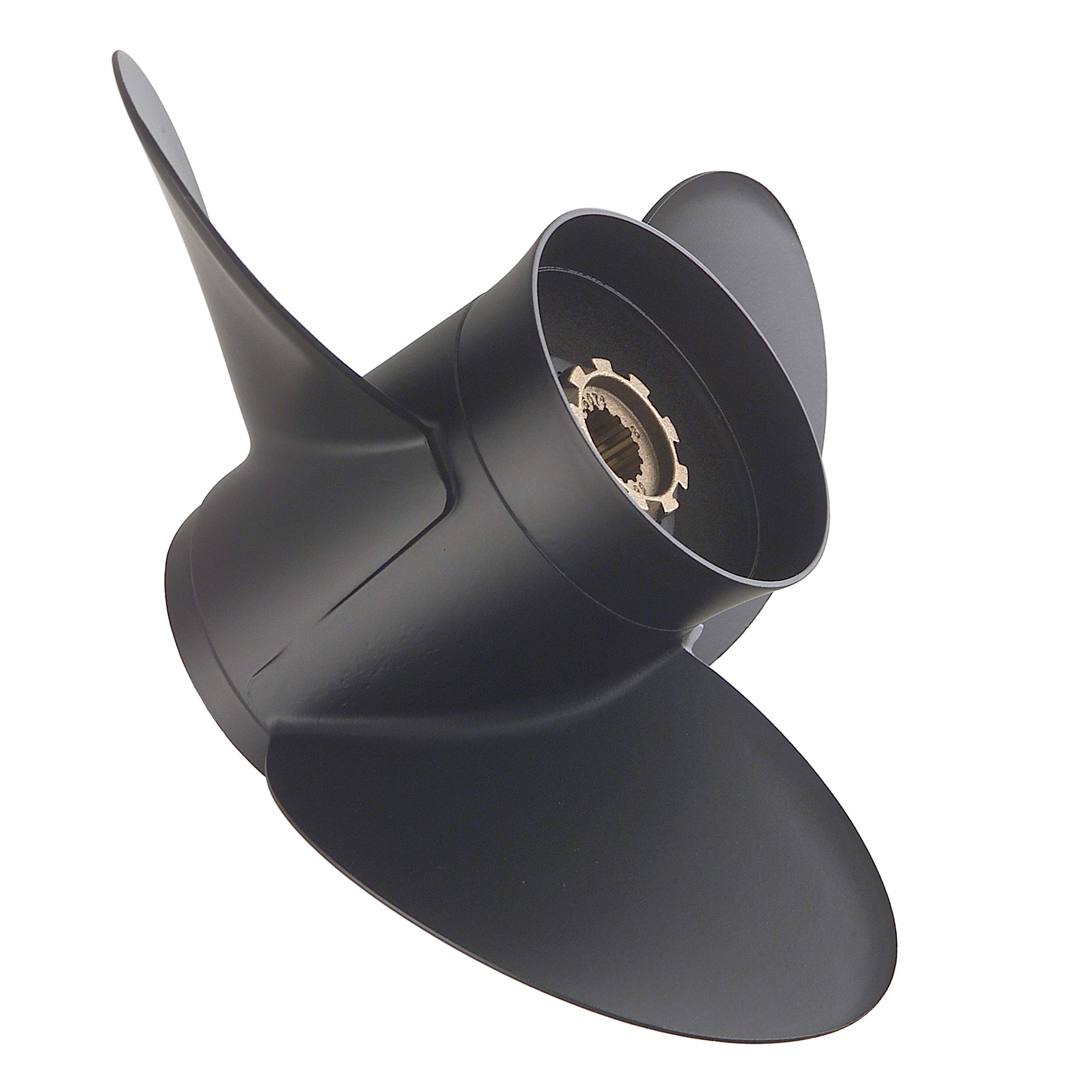 Quicksilver Black Diamond Aluminum Boat Propeller - 3 Blade Marine Prop for Outboard Motors | Durable Black Finish | Ideal for Fishing, Watersports & Recreational Boating