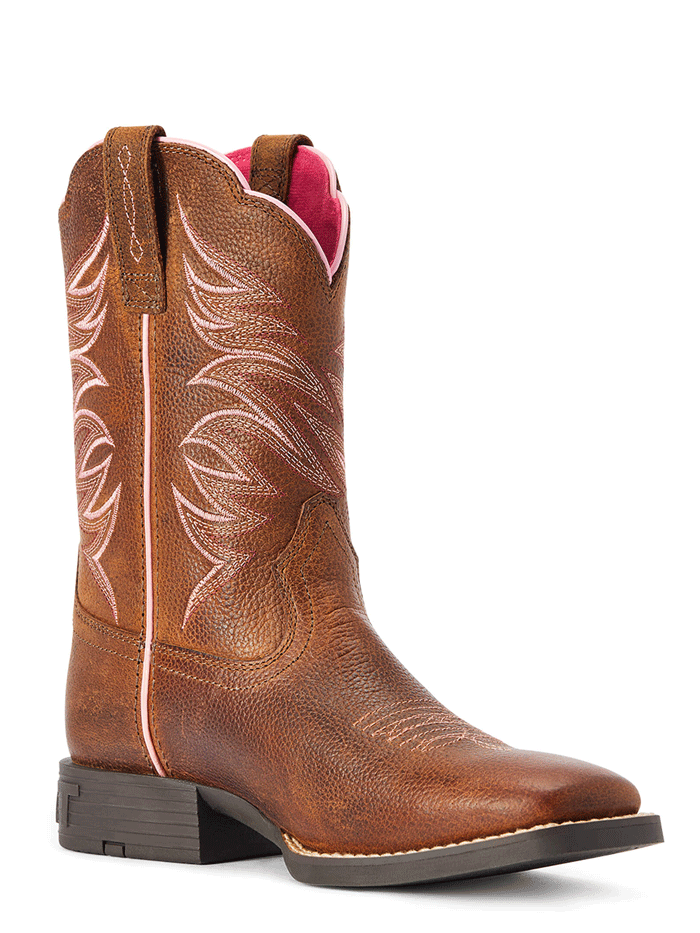 Ariat Kids Firecatcher Western Boots - Rowdy Brown - Durable Cowboy Boots for Boys & Girls - Perfect for Rodeo, Horse Riding & Western Fashion