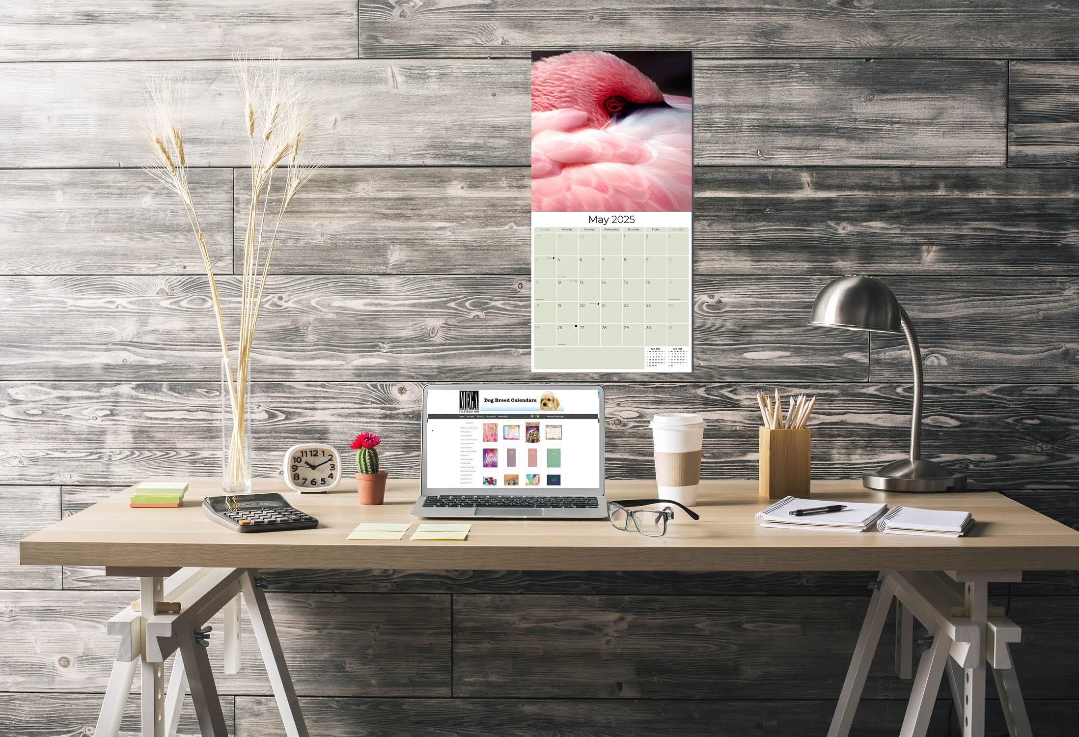 2024-2025 Flamingo Wall Calendar - 12