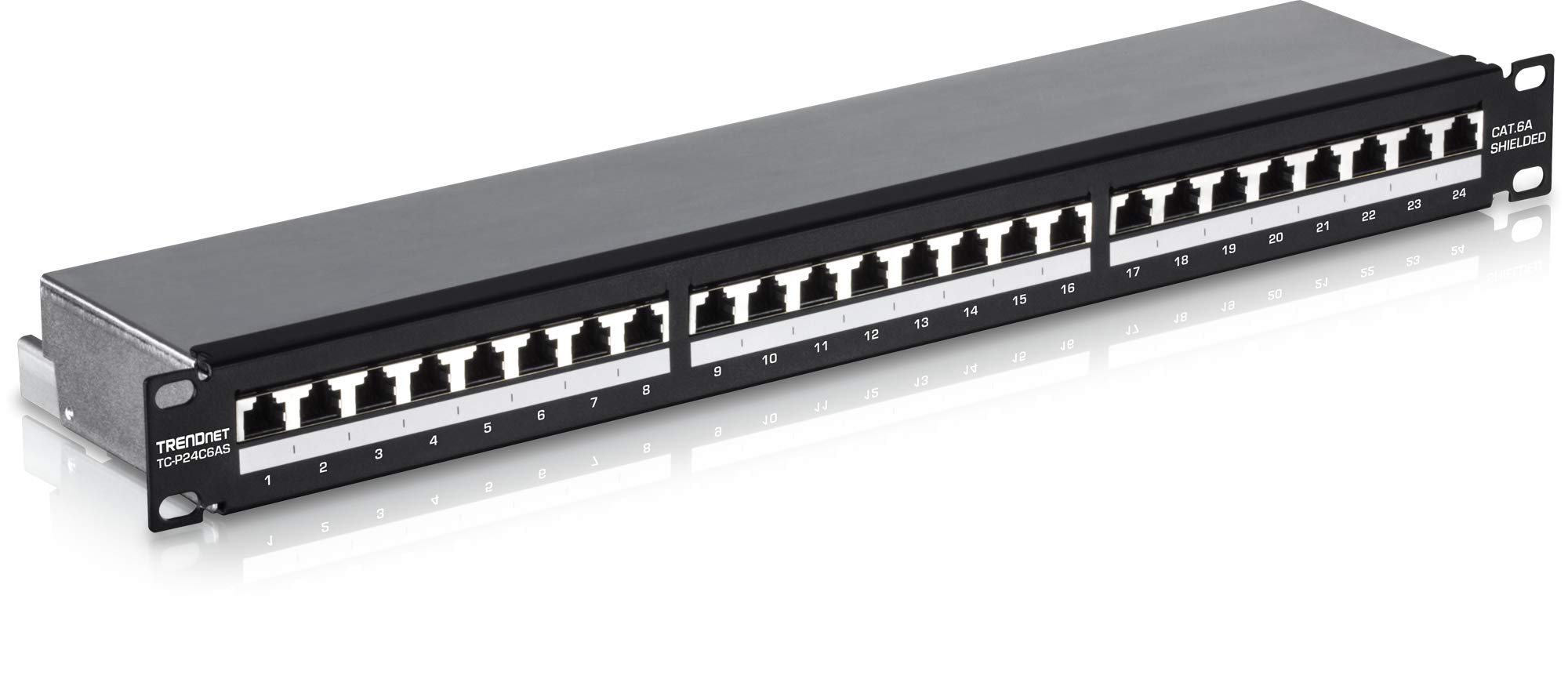 TRENDnet 24-Port Cat6A Shielded 1U Patch Panel - 19