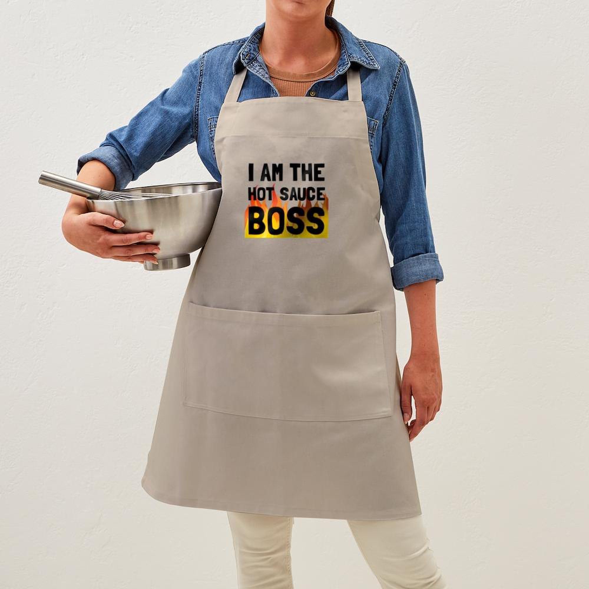 Hot Sauce Boss Kitchen Apron with Pockets - BBQ Grilling & Baking Apron for Men & Women - Perfect for Cooking, Grilling, Baking & Outdoor Barbecues