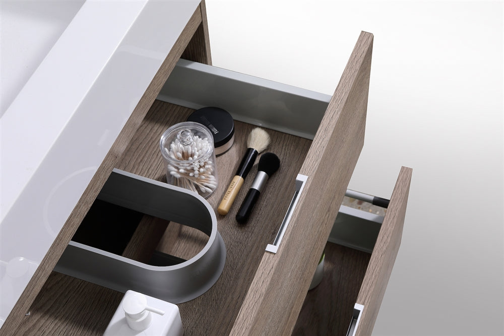 BSL60 Butternut Single Sink Wall Mount Bathroom Vanity - Modern Space-Saving Design for Small Bathrooms & Powder Rooms