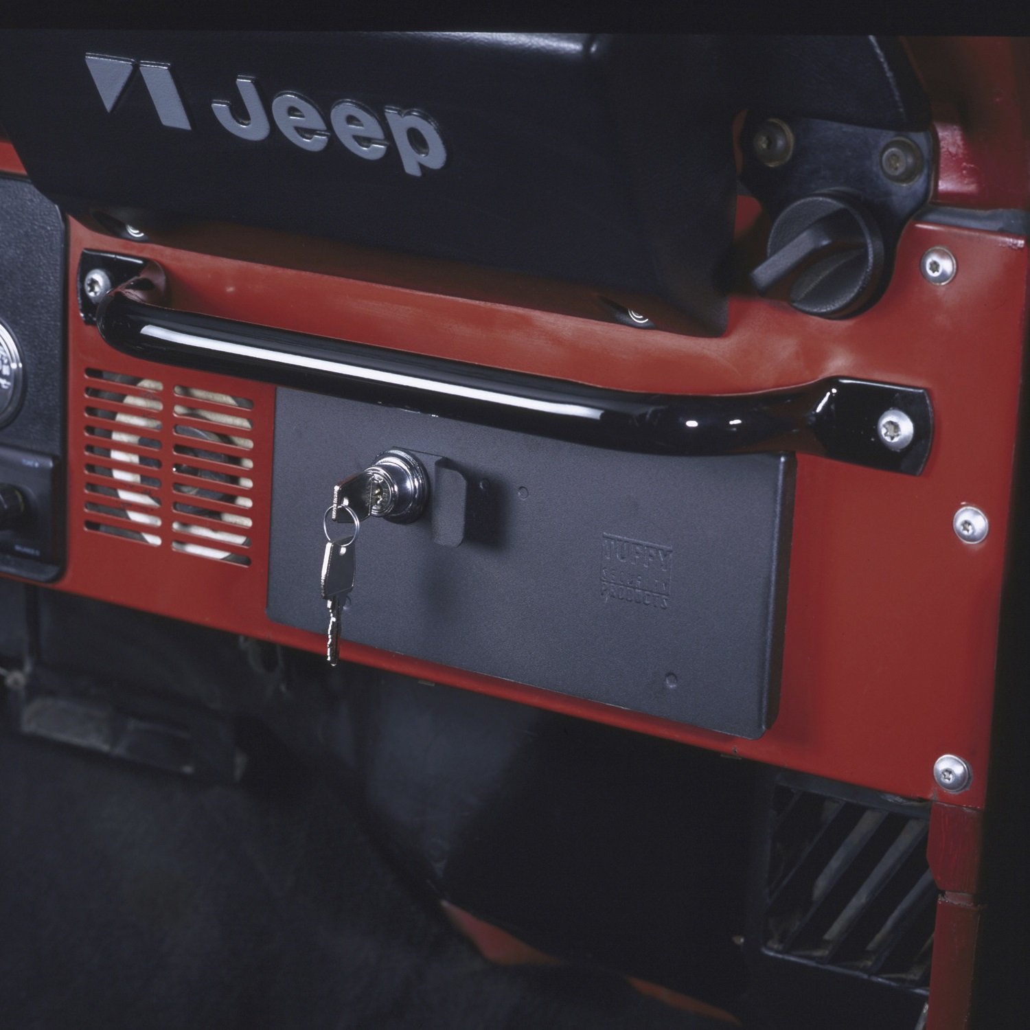 Tuffy Jeep CJ Security Glove Box Lock - Heavy Duty Steel Storage Compartment for Jeep CJ5 CJ7 Scrambler - Perfect for Off-Roading & Vehicle Protection