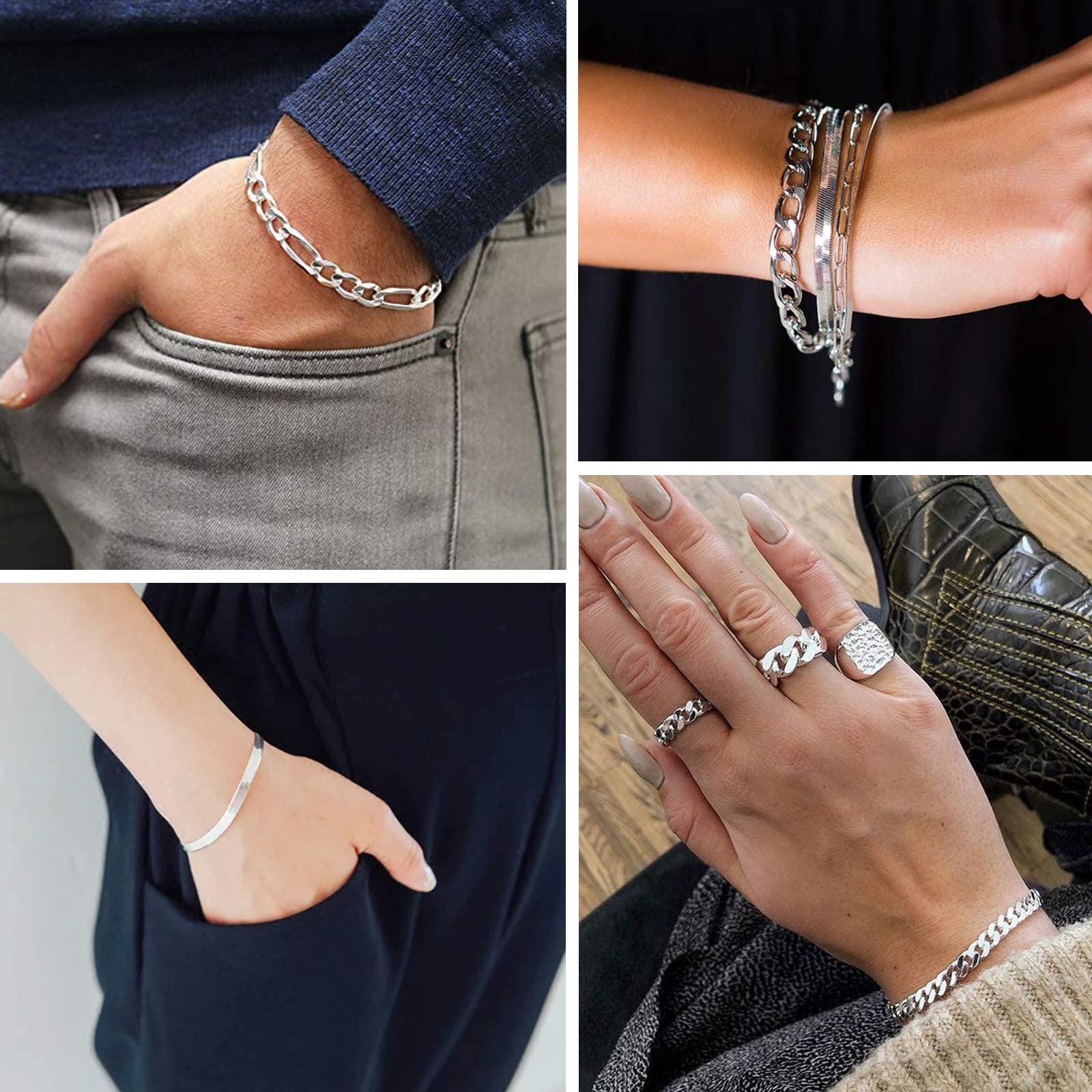 9 PCS Gold Chain Bracelets Set for Women - Elegant Layered Bracelet Stack for Daily Wear, Party & Gift Giving