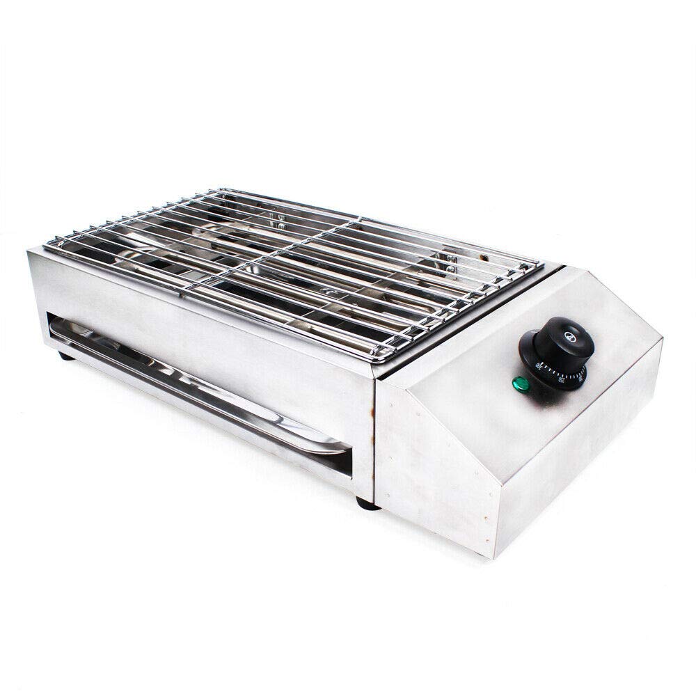 LOYALHEARTDY 110V Stainless Steel Electric Grill - Portable Table Top BBQ Griddle for Outdoor Cooking, Restaurants, Carnivals & Buffets | Perfect for Backyard Parties, Camping & Food Trucks