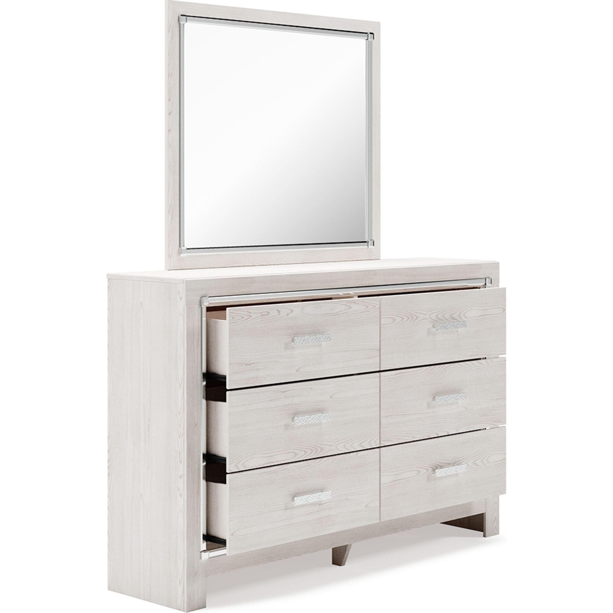 Stylish Altyra Dresser with Mirror - Modern Bedroom Furniture for Home Organization & Decor | Perfect for Bedroom, Living Room, or Nursery Storage