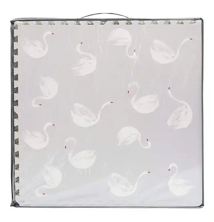 Eco-Friendly Swan Boho Puzzle Play Mat Tiles - Non-Toxic Foam Floor Tiles for Kids Nursery, Playroom & Daycare - Soft, Interlocking & Easy to Clean - Perfect for Baby Crawling, Toddler Play & Learning Activities
