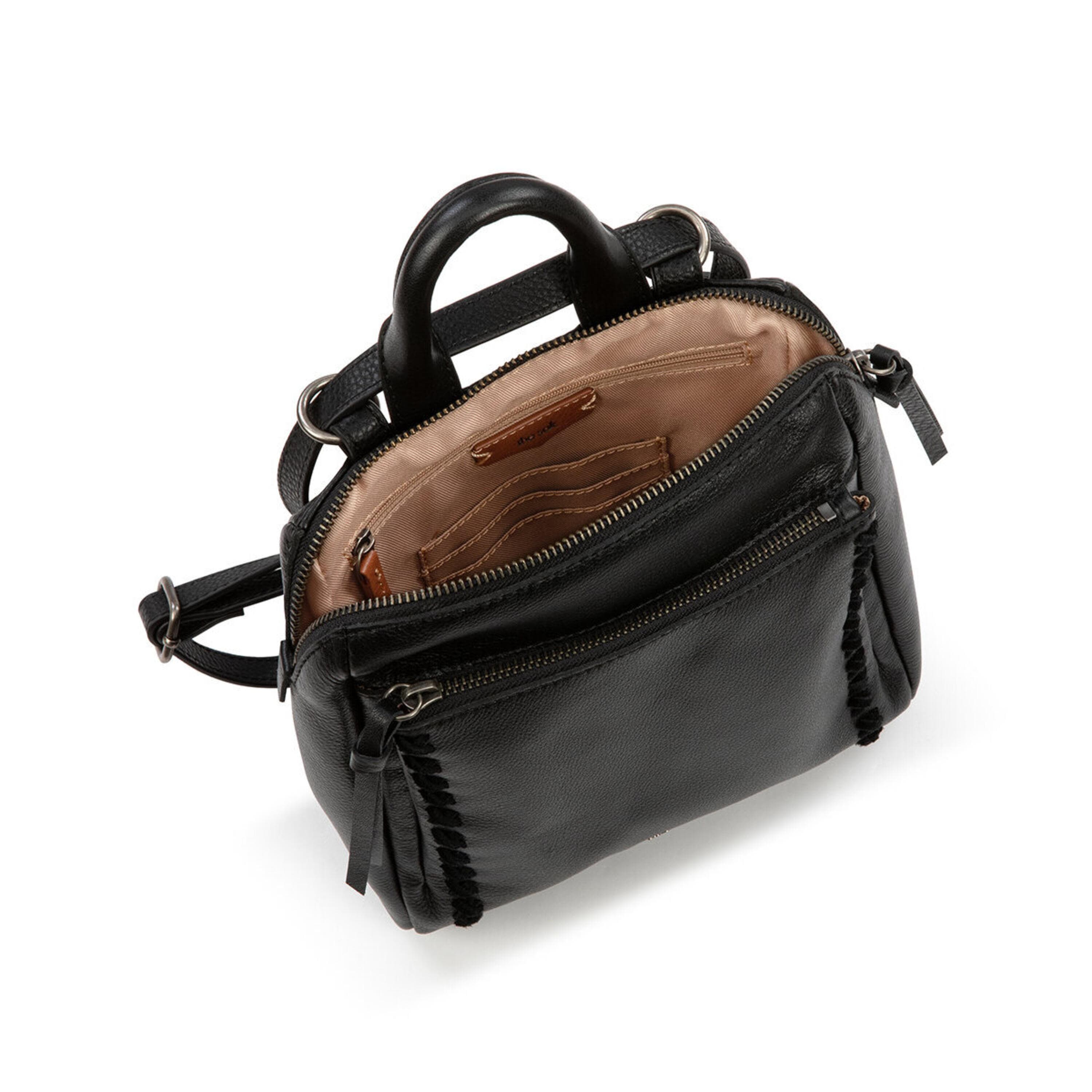 Loyola Mini Backpack - Genuine Leather, Black - Stylish & Durable Small Backpack for Women, Travel, Work & School