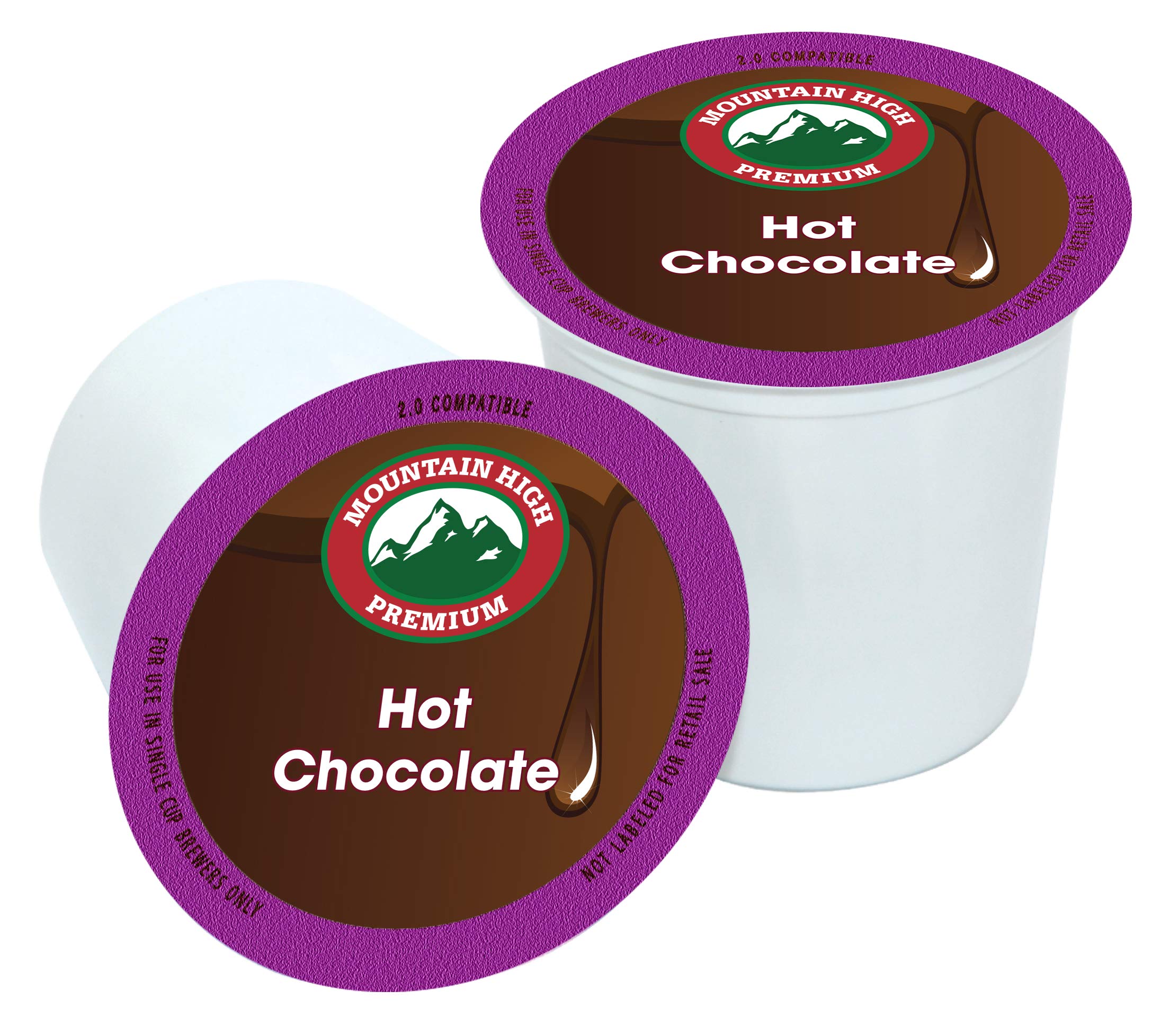 Mountain High All Natural Hot Chocolate Single Serve Cups - 72 Count, Milk Chocolate Flavor, 2.0 Compatible | Perfect for Office, Home & Gifts
