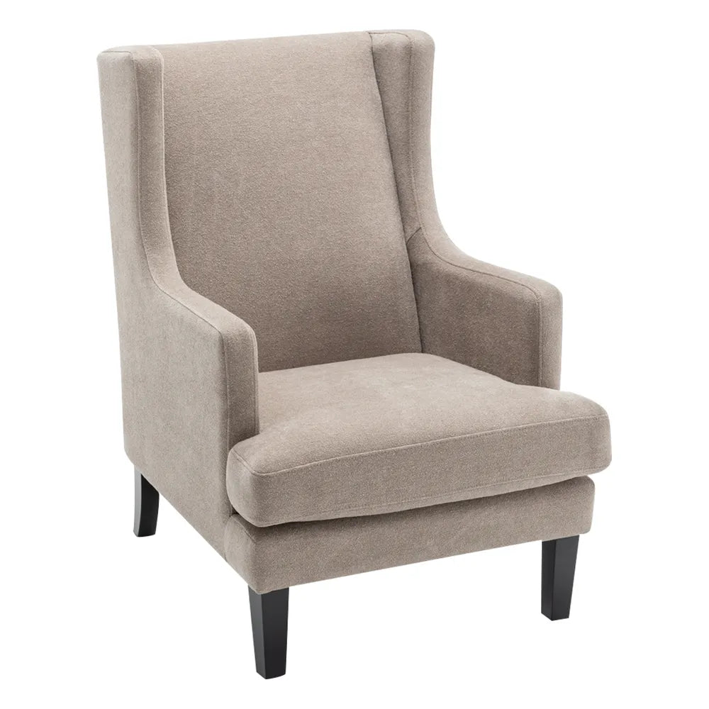 Gable Occasional Chair - Beige Chenille Upholstered Accent Chair for Living Room, Bedroom & Office - Comfortable Modern Lounge Seating for Reading Nook or Conversation Area