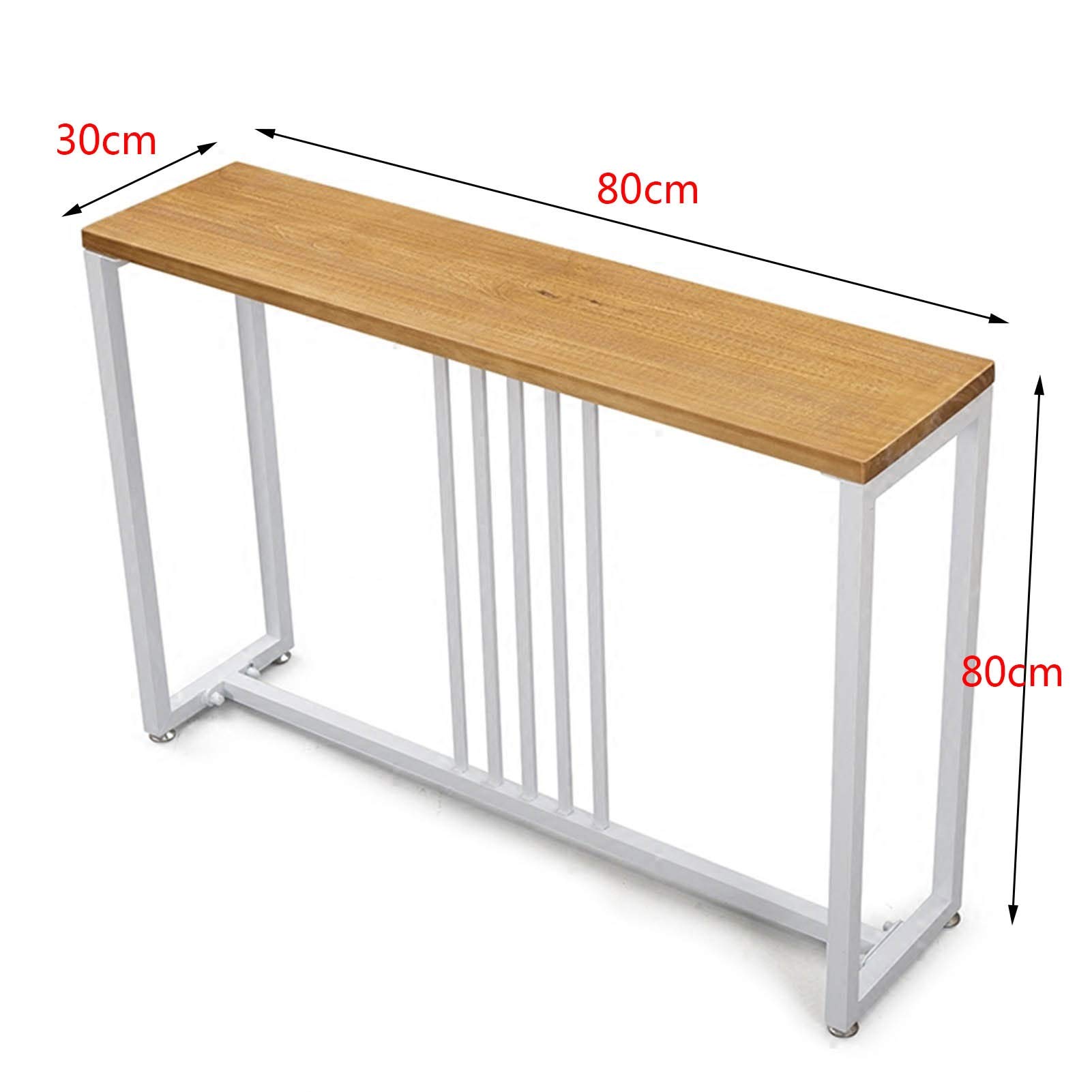 Iron Art Narrow Long Dining Table - Solid Wood Side Table for Small Spaces | Perfect for Apartments, Kitchens & Hallways (Color: A)