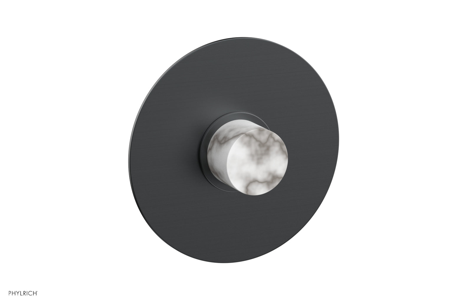 BASIC II Pressure Balance Round Shower Plate & Handle Trim - White Marble Handle 4 182 - Perfect for Modern Bathroom Renovations and Spa-Like Shower Experiences