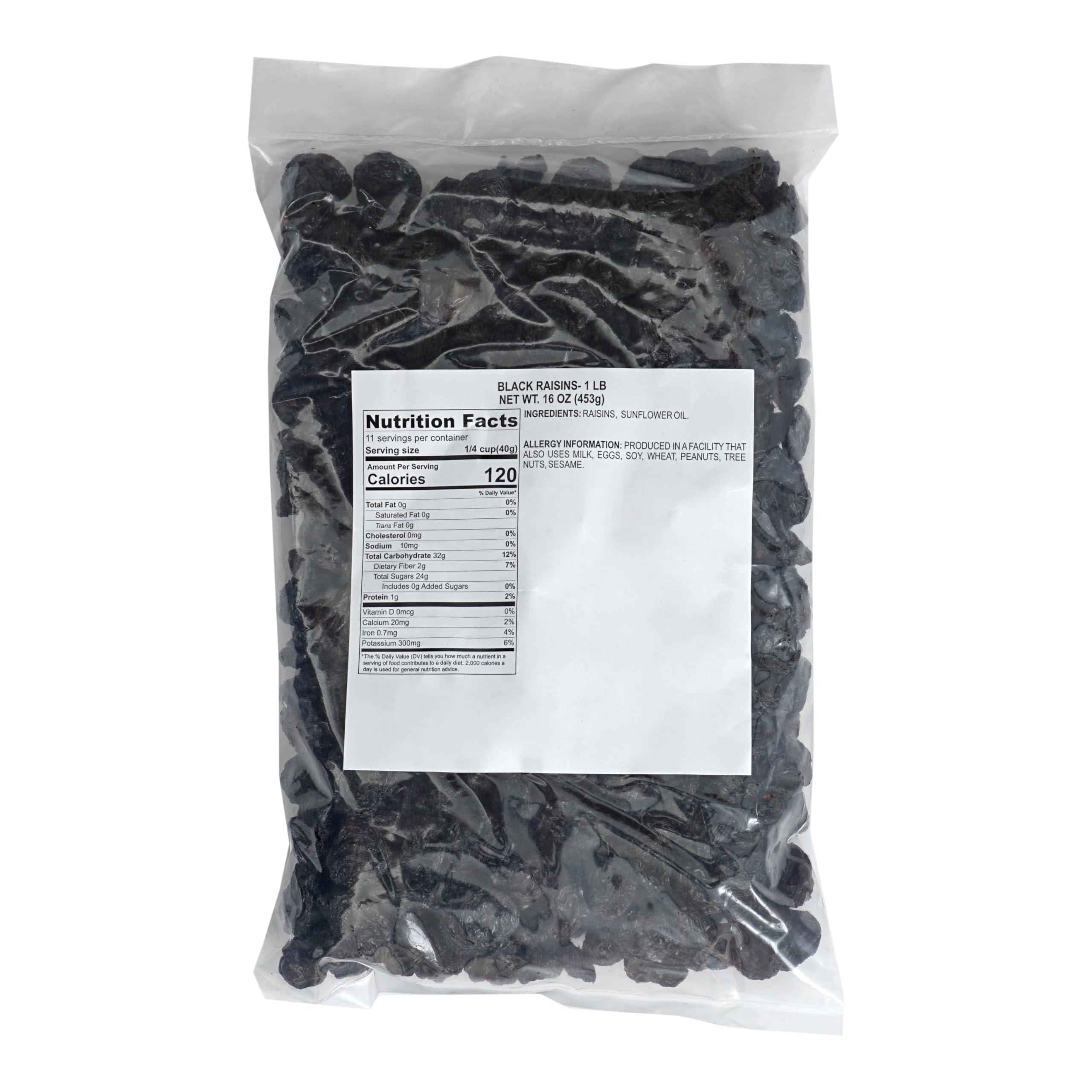 Organic Black Raisins 1lb - Sun-Dried Seedless Raisins for Baking, Snacking & Trail Mix - Premium Quality by The Hampton Popcorn & Candy Company - Perfect for Granola, Yogurt Toppings & Healthy Desserts