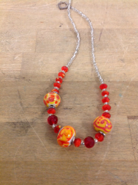 Orange Beaded Necklace for Women - Handmade Boho Jewelry for Casual & Party Wear - Perfect Gift for Her