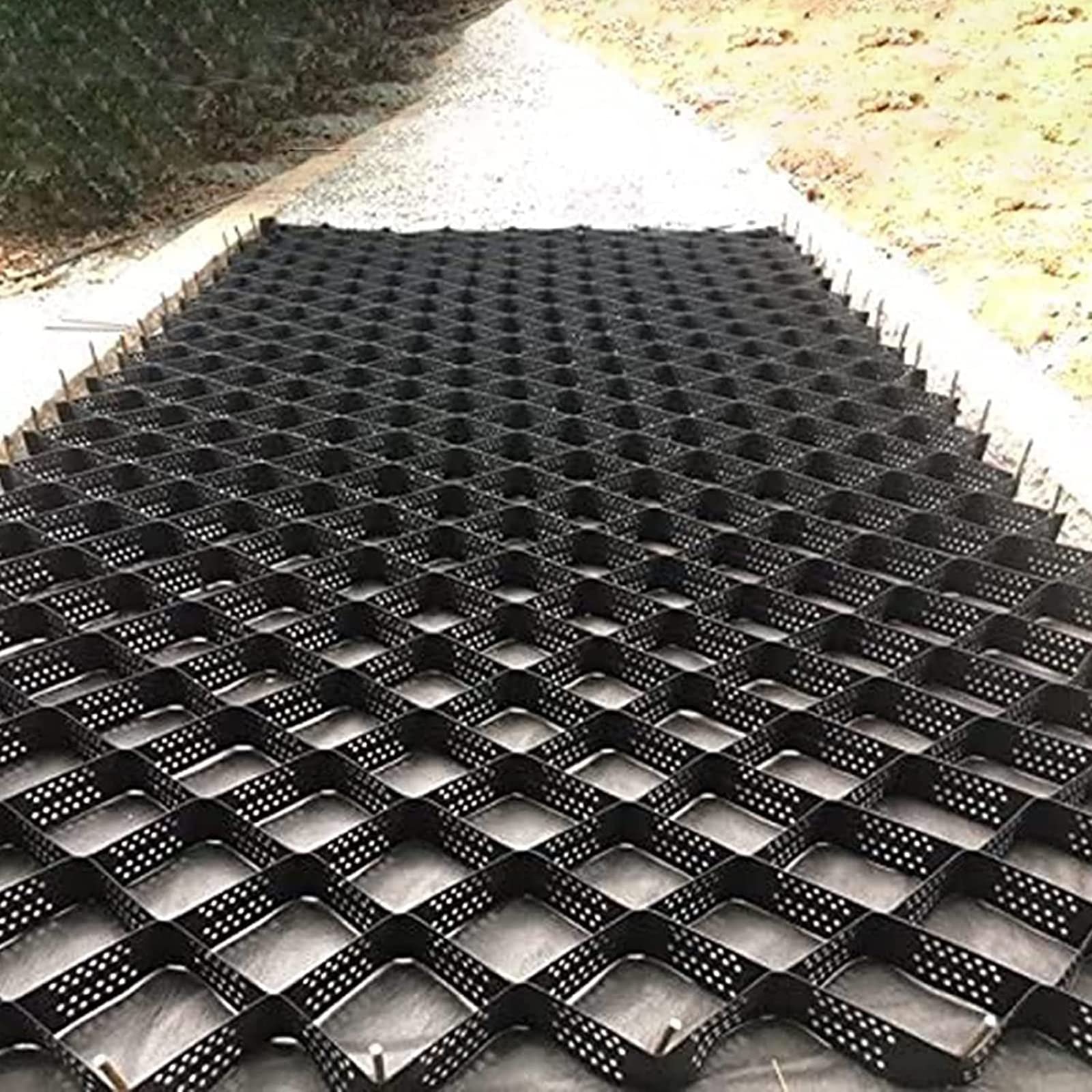 Permeable Gravel Grids for Driveway & Walkway - 2 Inch Polyethylene Ground Grid for Slope Mud Control, Subgrade Support - Ideal for Garden, Patio, and Outdoor Paving Projects