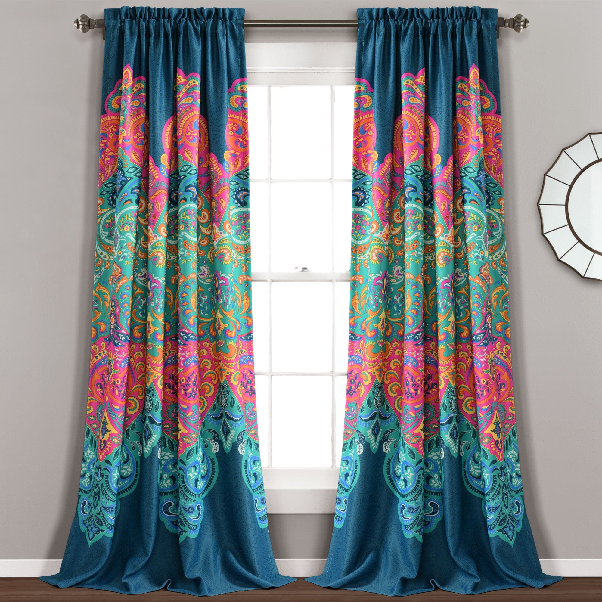 Boho Chic Light Filtering Window Curtains - 2 Panels Set for Living Room, Bedroom & Nursery - Sheer Drapes with Tassel Trim for Soft Natural Light & Privacy