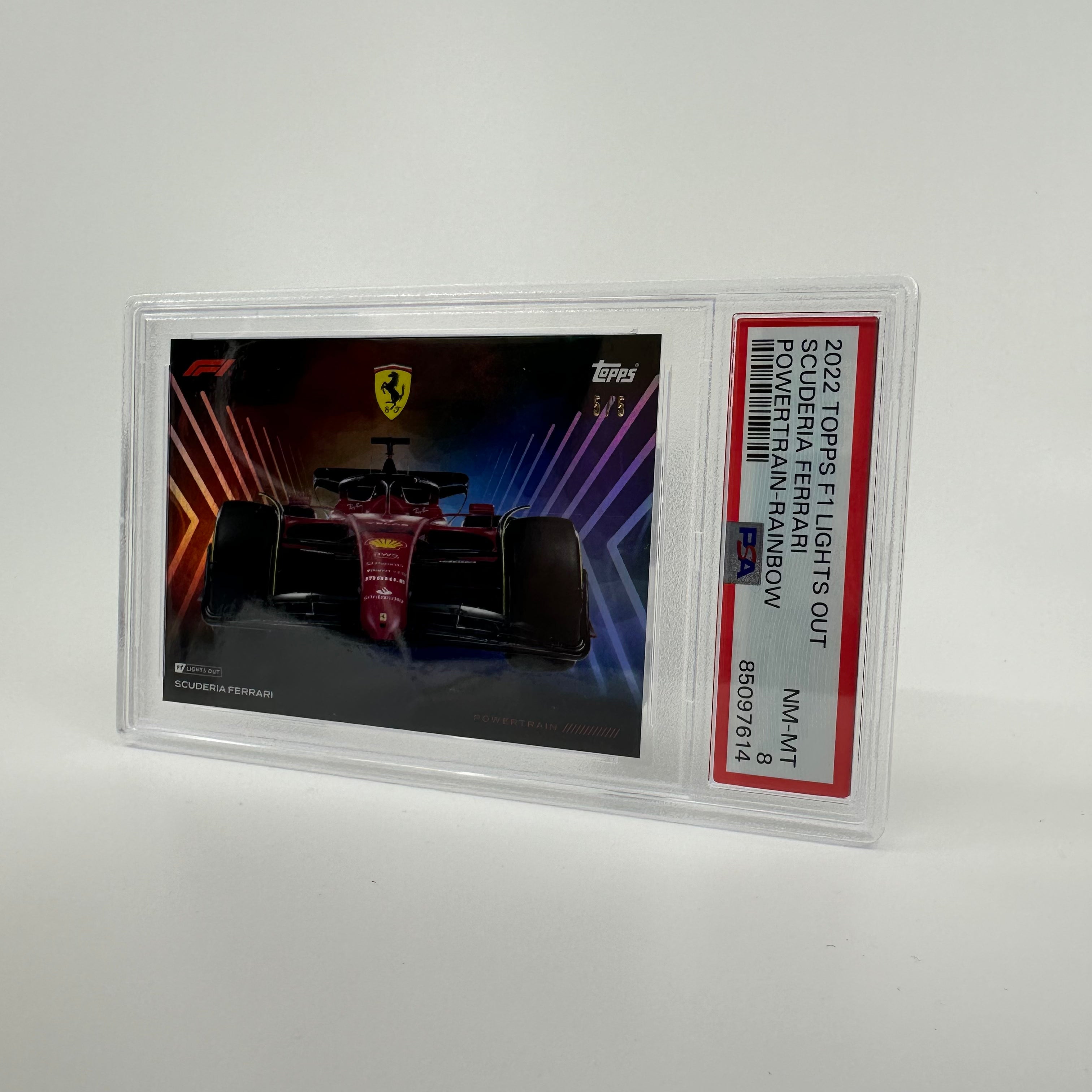 PSA 8 Graded 5/5 Scuderia Ferrari Powertrain Rainbow Trading Card - Perfect for Collectors, Racing Fans & Investment