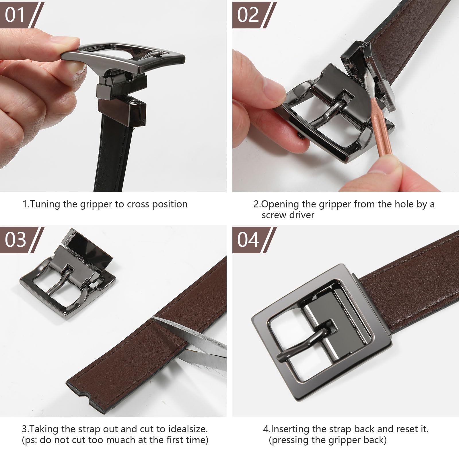 AWAYTR Reversible Kids Belts for Boys - Adjustable Brown & Black Leather Belt for School Uniform, Casual Jeans & Dress Pants | Perfect for School, Church & Everyday Wear