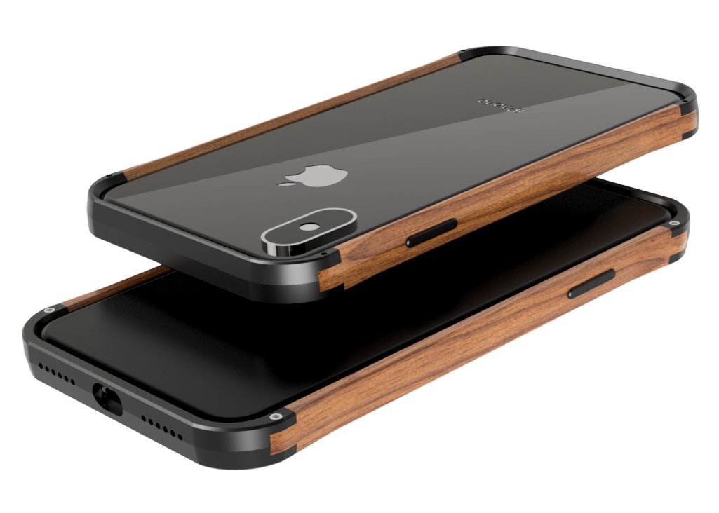 Premium VESEL Wooden Phone Case for iPhone Xs Max - Durable Black & Walnut Wood Cover with Shockproof Protection | Perfect for Outdoor Adventures, Business Meetings & Everyday Use
