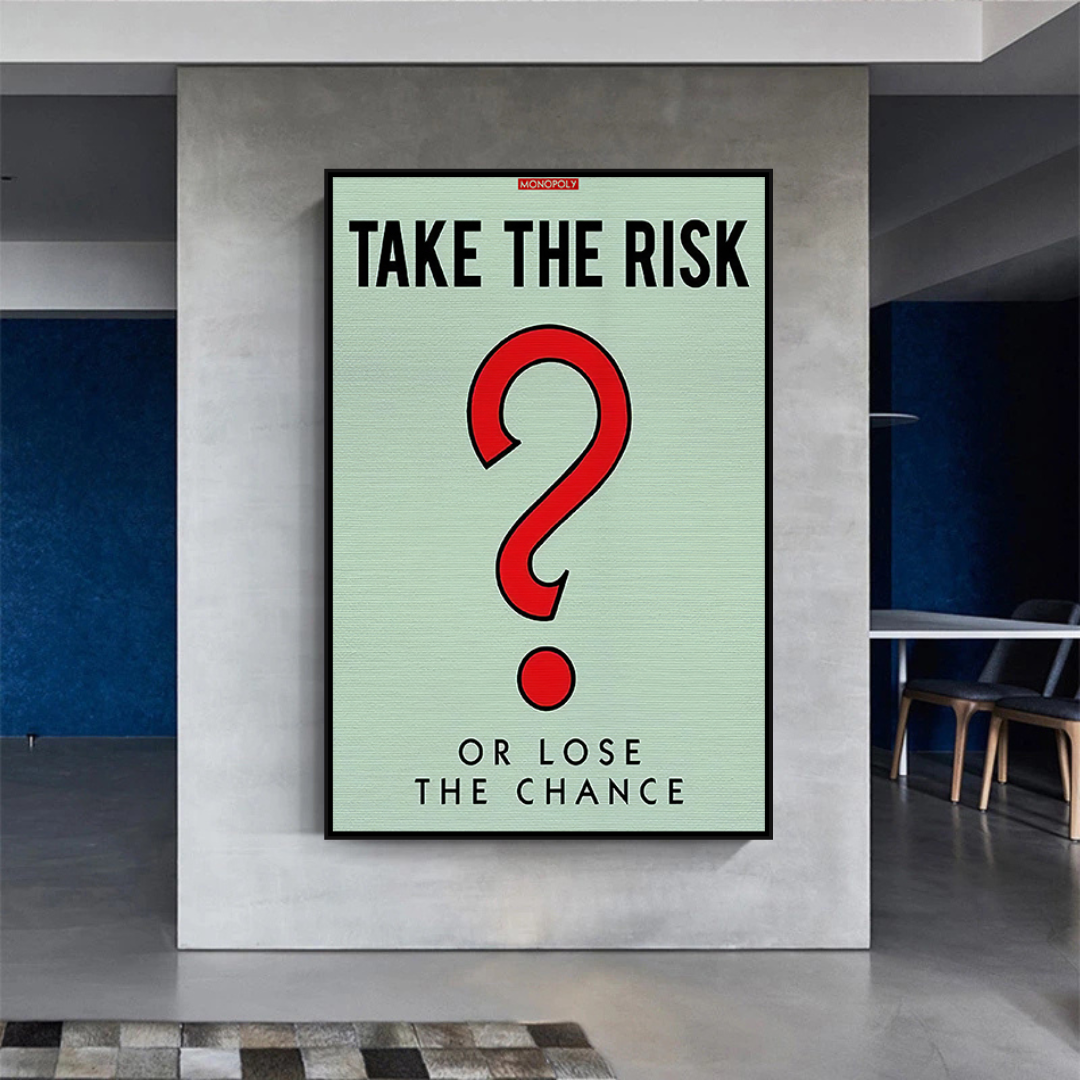 Alec Monopoly Take the Risk Canvas Wall Art - Modern Pop Art Painting for Home & Office Decor | Perfect for Living Room, Bedroom, or Gift