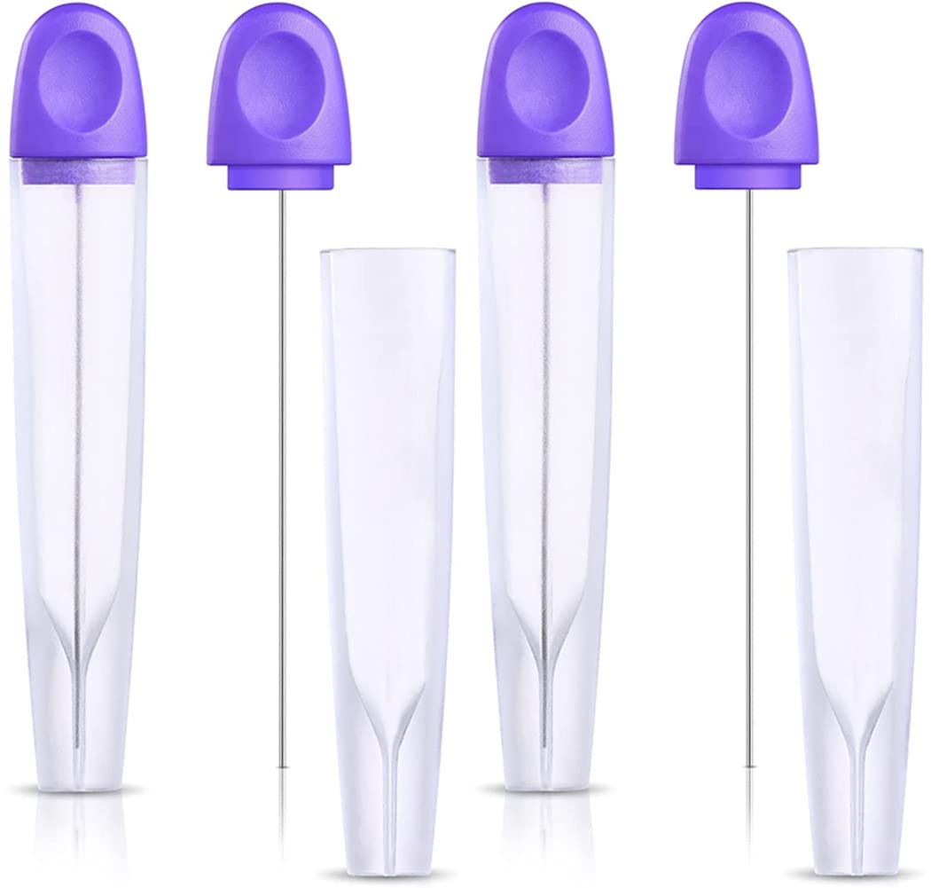 Voarge 4 Pack Mini Cake Tester with Cover - Reusable Stainless Steel Baking Needles for Bread, Pastry, Biscuit, Muffin & Cookie - Perfect for Home Bakers & Professional Chefs
