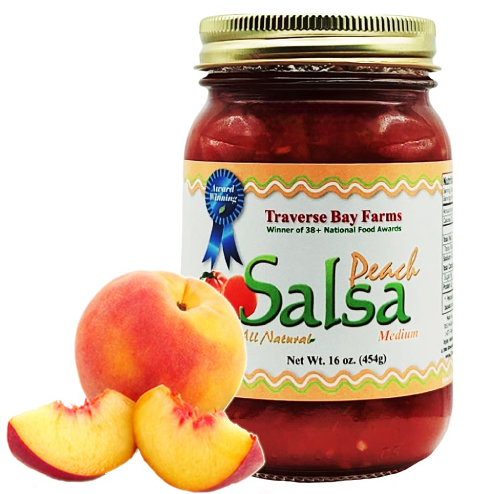 Traverse Bay Farms Award-Winning Fruit Salsa Sampler - 4 Jars with Recipe Book | Gourmet Dip for Chips, Perfect for Parties & Gifts