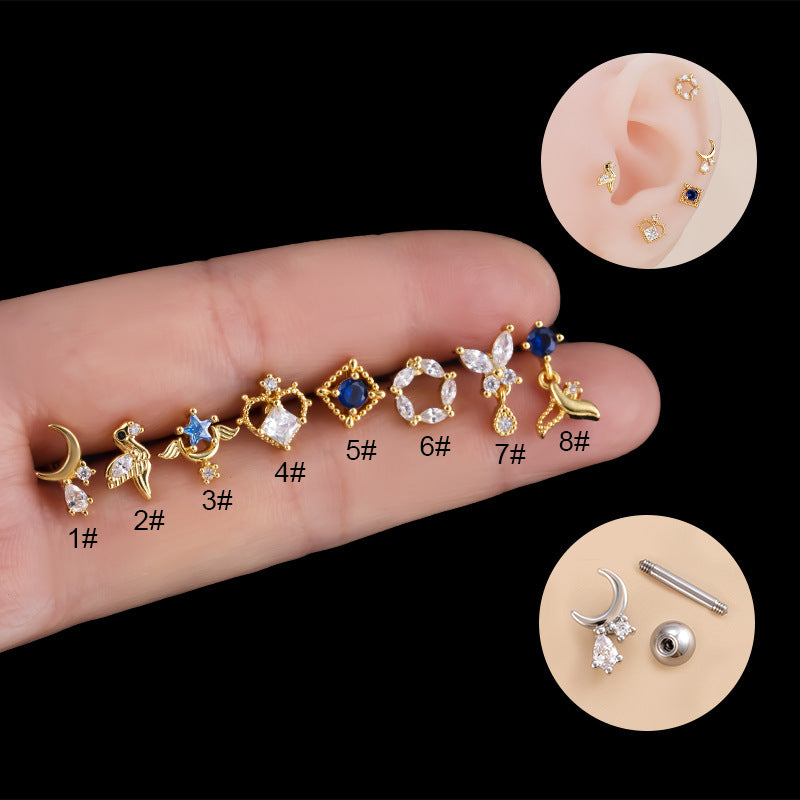 16G Conch Earrings - Surgical Steel Barbell Stud Body Jewelry | HSPJ884 | Perfect for Cartilage Piercing & Alternative Fashion Style