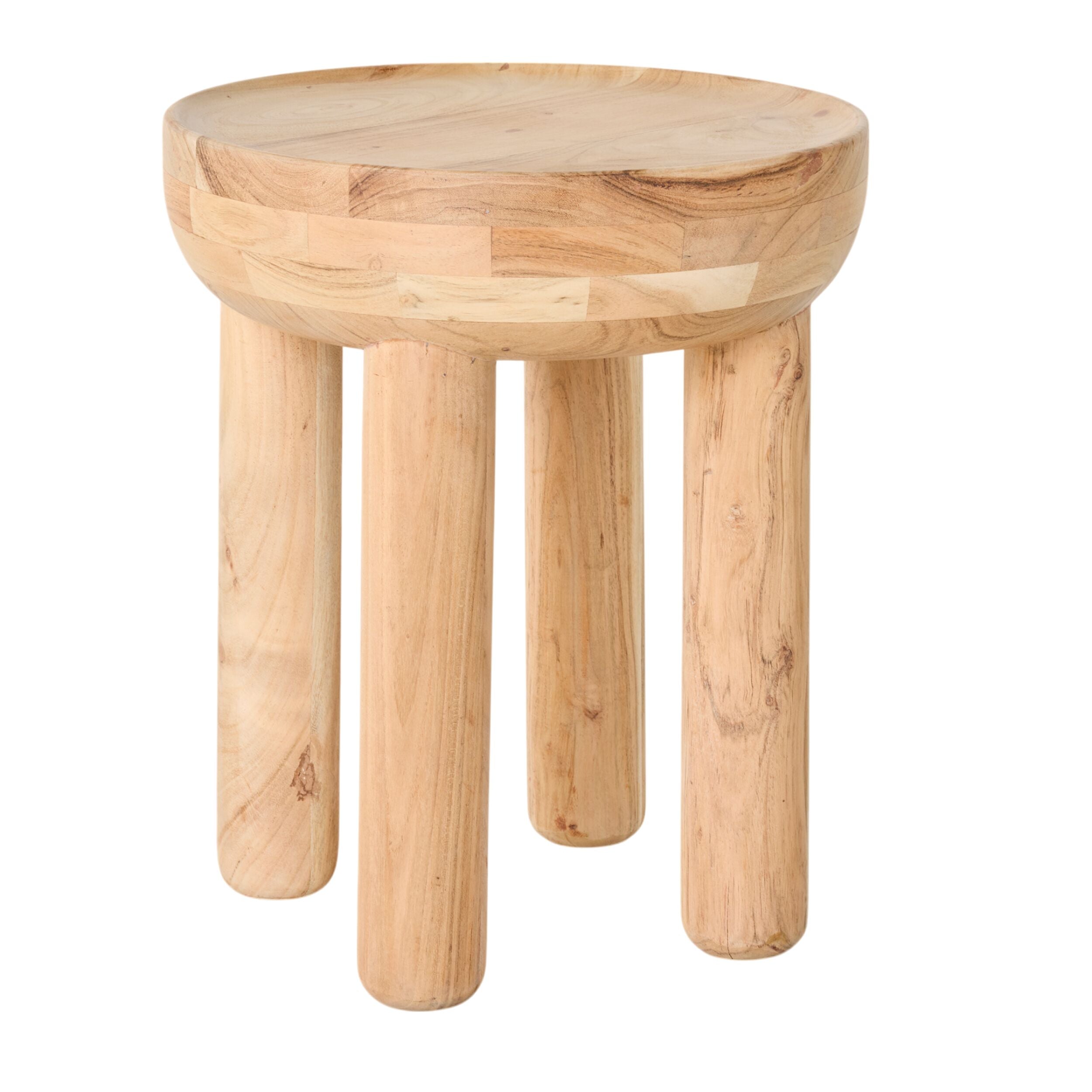Amara Modern Cylinder Leg Side Table - Small End Table for Living Room, Bedroom, or Office - Nightstand with Sturdy Metal Base & Round Top