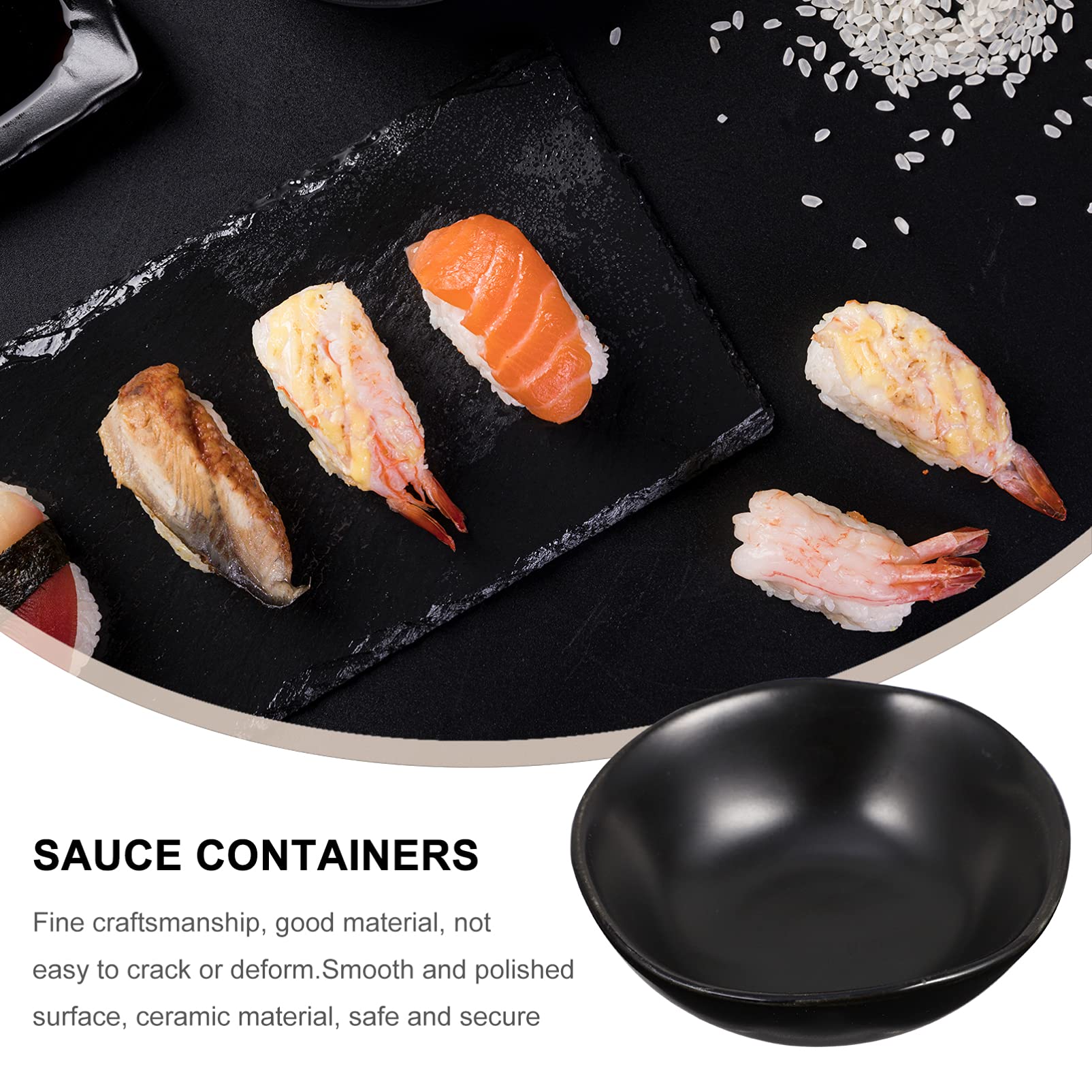 Hemoton 4-Piece Ceramic Dipping Bowls Set - Japanese Soy Sauce Dishes for Sushi, Steak & Wasabi