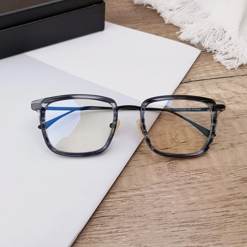 Aimee Unisex Full Rim Square Titanium Eyeglasses 51316 - Lightweight Durable Frame for Men & Women - Perfect for Reading, Work, and Everyday Use