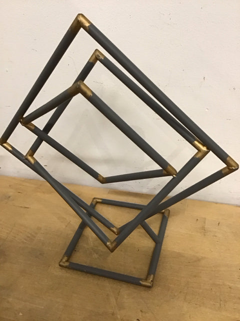 15 Metal Gray & Gold Wall Art Decor - Modern Abstract Sculpture for Home & Office - Perfect for Living Room, Bedroom, or Office Decor