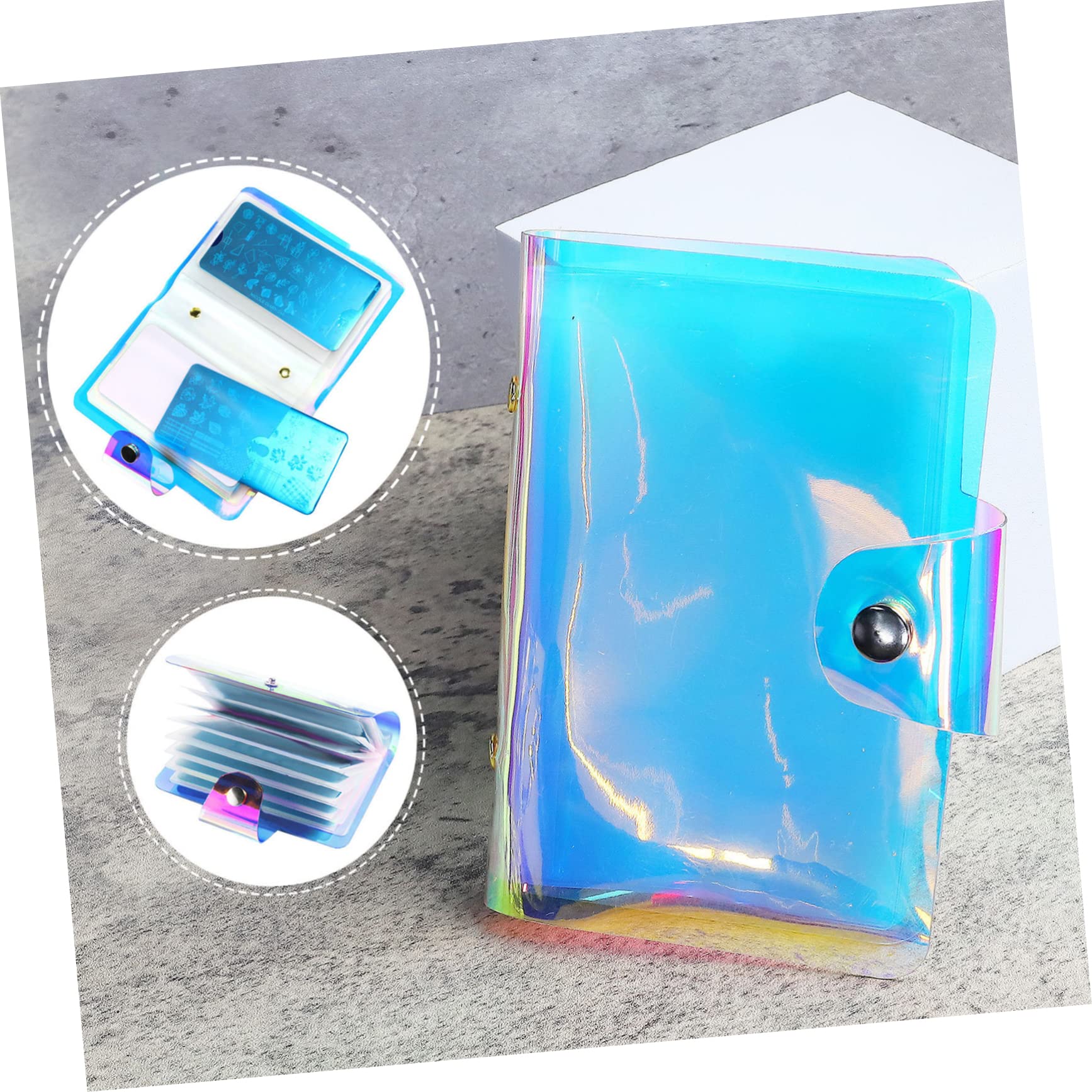 Minkissy 3-Piece Nail Stencil Card Holder Set - Nail Plate Case, Manicure Template Organizer & Nail Art Storage Bag with Slots for Business or Home Salon Use - Perfect for Nail Art Printing, Pet Stamp Storage & Travel Organization