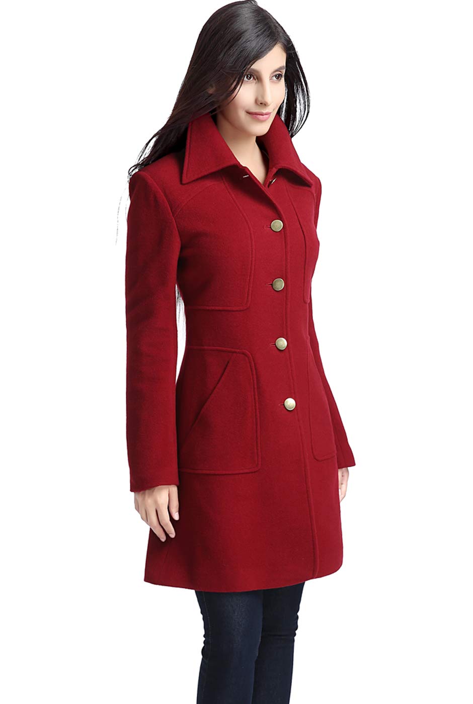 BGSD Women's Elizabeth Wool Blend Walking Coat - Plus Size & Petite Available | Warm Winter Outerwear for Walking, Travel & Everyday Wear
