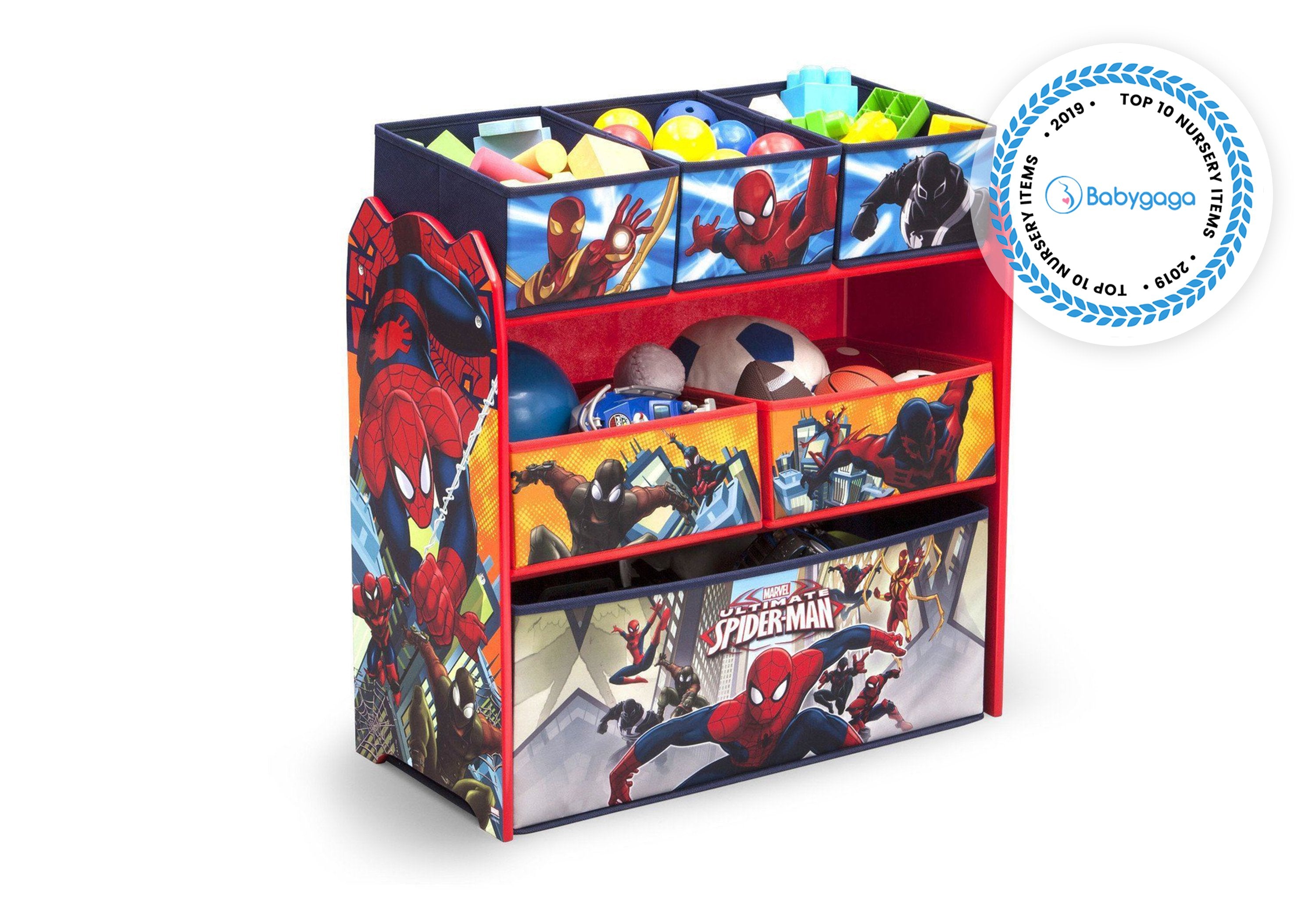 Spider-Man Toy Storage Organizer with Multiple Bins - Perfect for Kids' Room, Playroom & Toy Organization