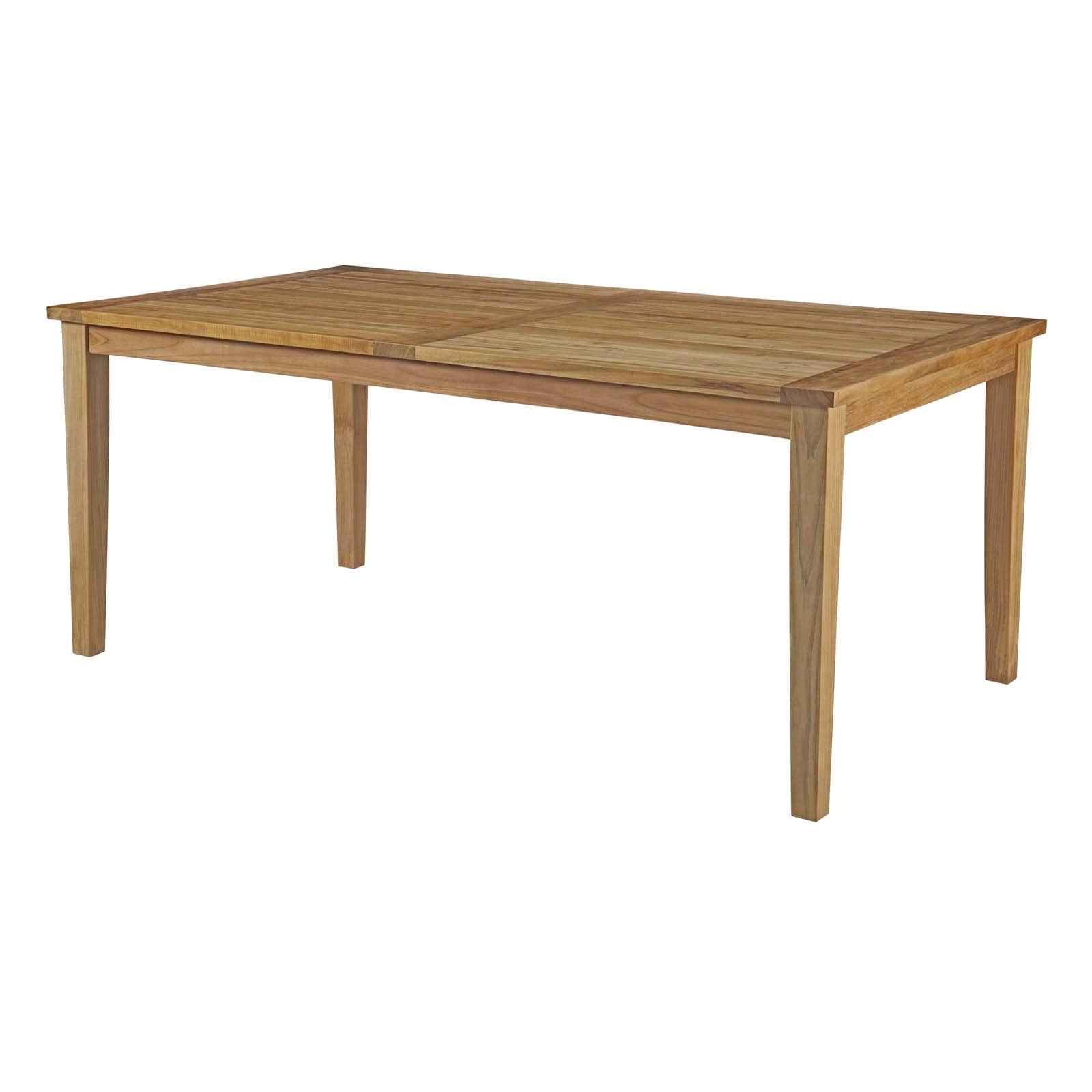 Modern Outdoor Patio Dining Set - Wooden Garden Chairs & Table for Balcony, Deck or Backyard - Natural Finish for Contemporary Style - Perfect for Al Fresco Meals, Relaxing & Entertaining