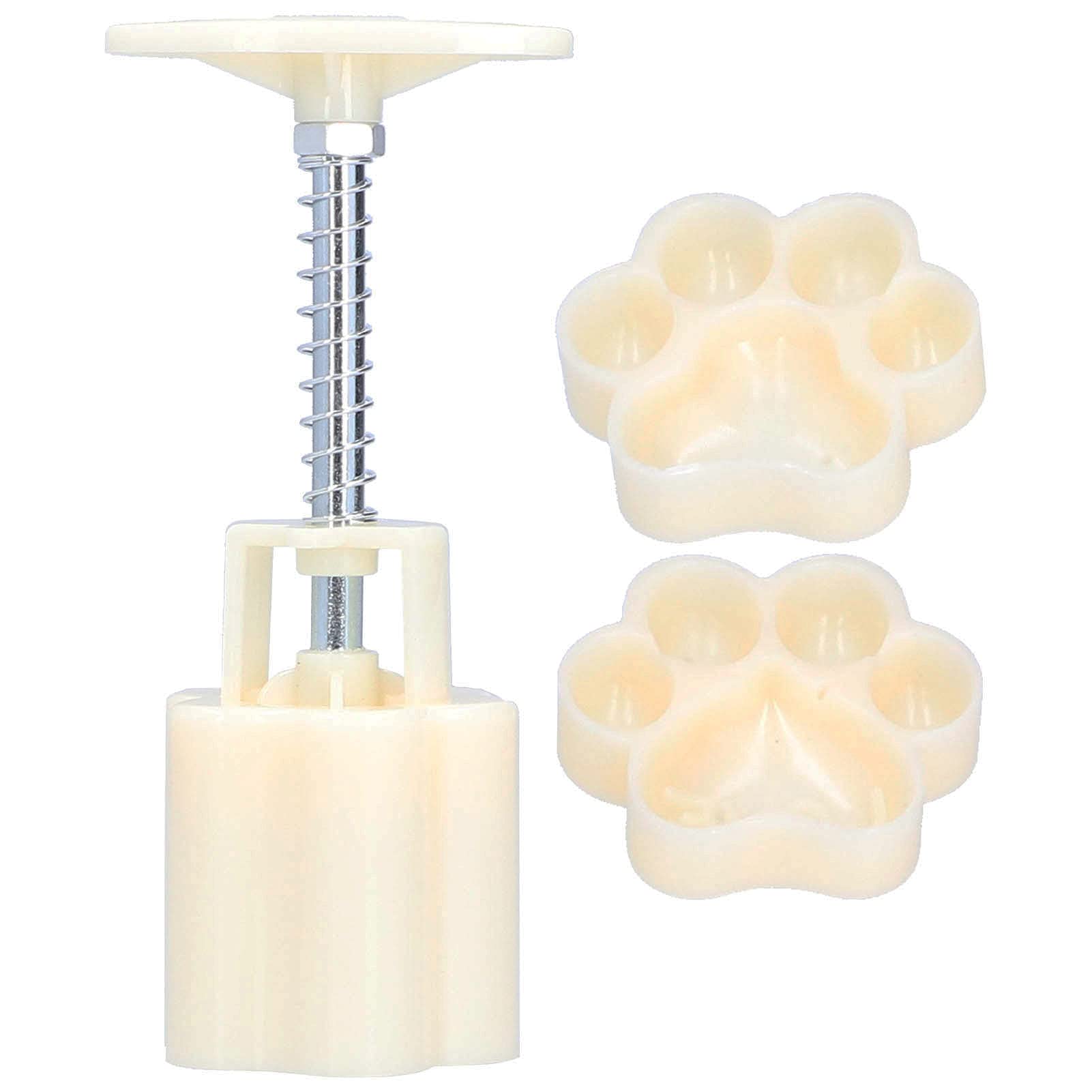 Bear Footprint Mooncake Press Molds - 2Pcs Hand Press Cookie Stamps for Mooncakes, Pastry & Cookies | DIY Baking Tools for Mid-Autumn Festival & Holiday Treats