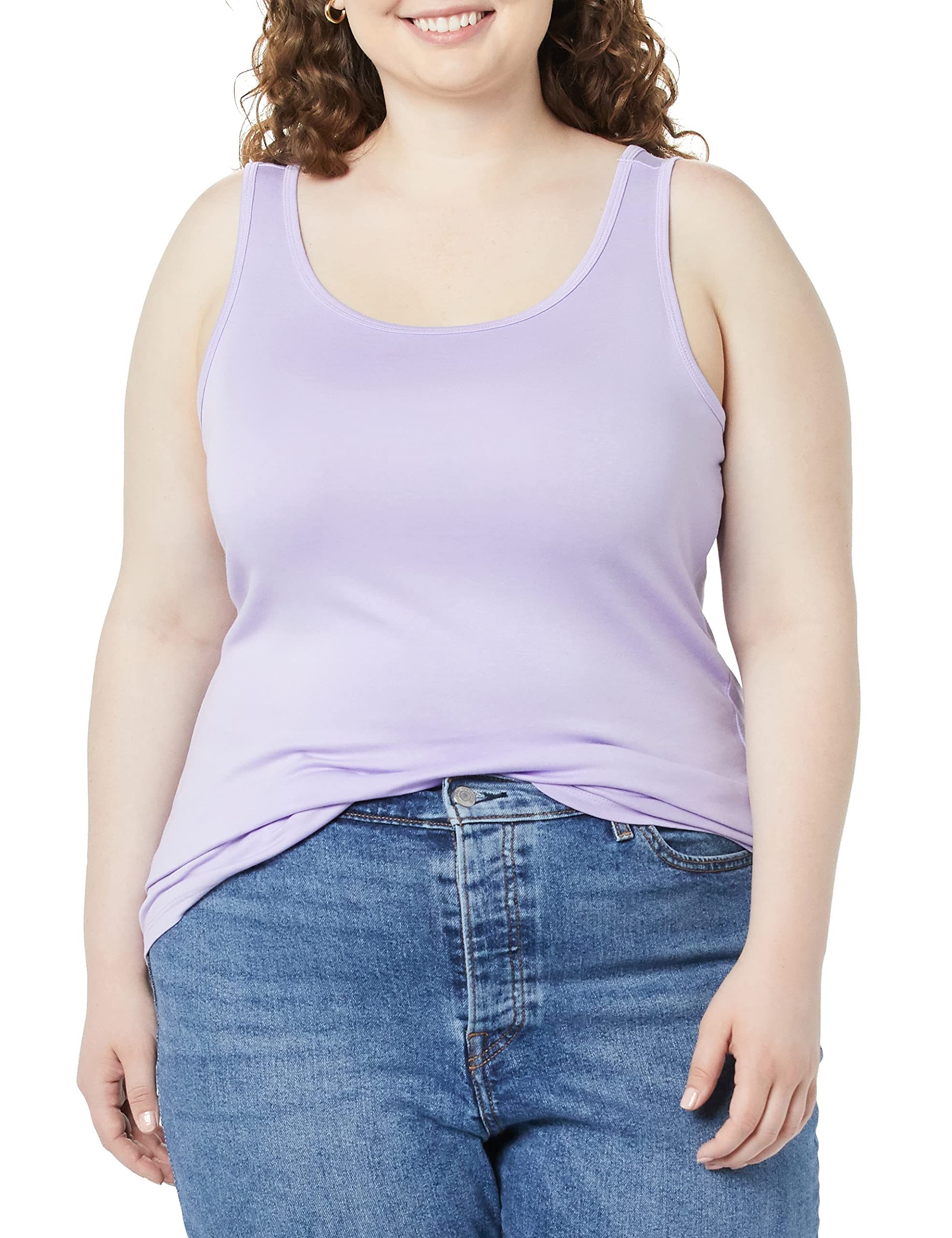 Amazon Essentials Women's Plus Size Tank Tops - 3 Pack Cotton Camisoles for Layering, Casual Wear & Summer Outfits