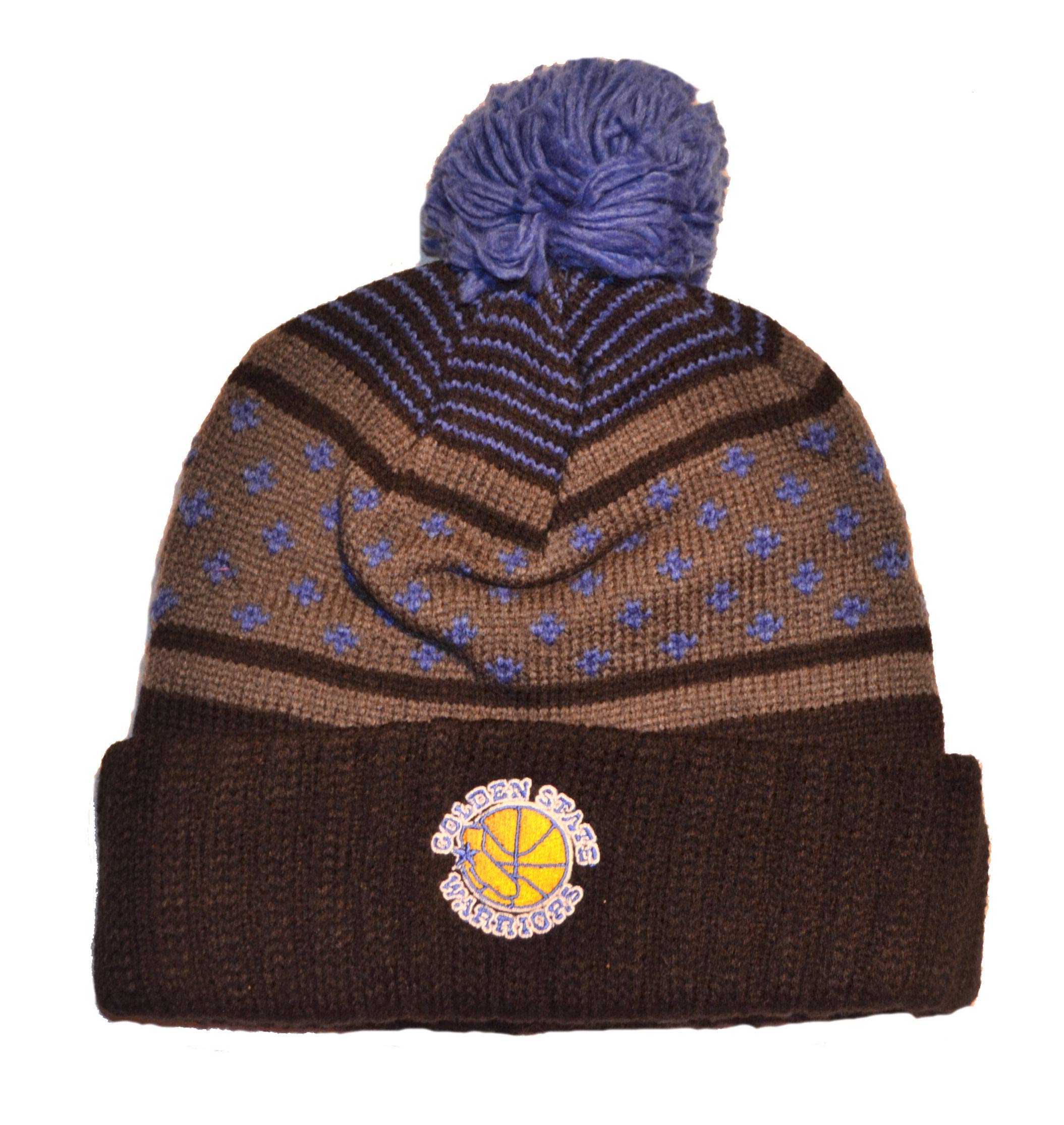Mitchell & Ness NBA Cuffed Knit Beanie Hat with Pom Pom - Warm Winter Basketball Toque Cap for Men & Women - Perfect for Cold Weather, Games, and Outdoor Activities