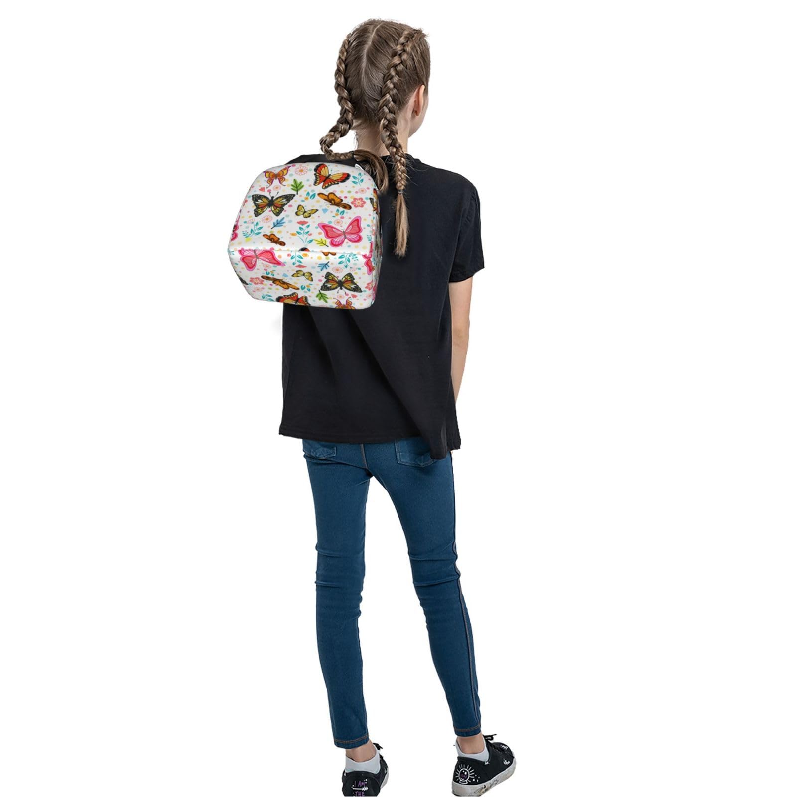 Insulated Lunch Bag for Women - Reusable Cooler Tote with Butterfly Design for Work, Office, Travel & Picnic | Perfect for Meal Prep, School Lunch & Outdoor Activities