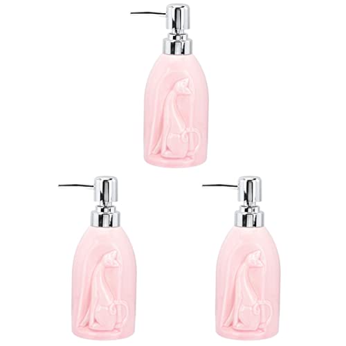 FRCOLOR 3-Piece Ceramic Lotion Bottles with Pump Dispenser - Empty Refillable Cosmetic Containers for Skincare, Shampoo & Essential Oils - Perfect for Bathroom, Salon & Travel Organization